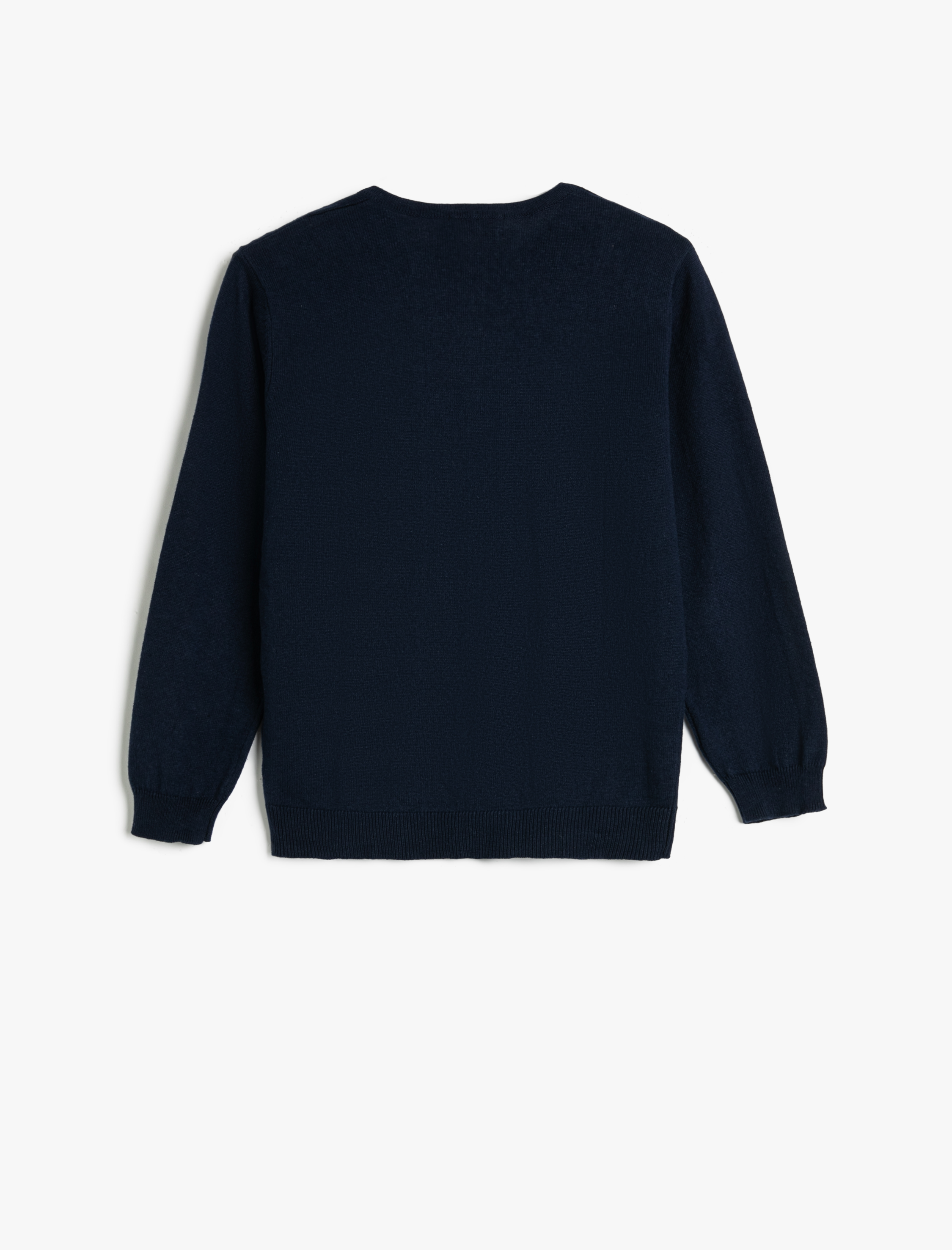  Kız Çocuk Basic Triko Hırka Yuvarlak Yaka Düğmeli Uzun Kollu