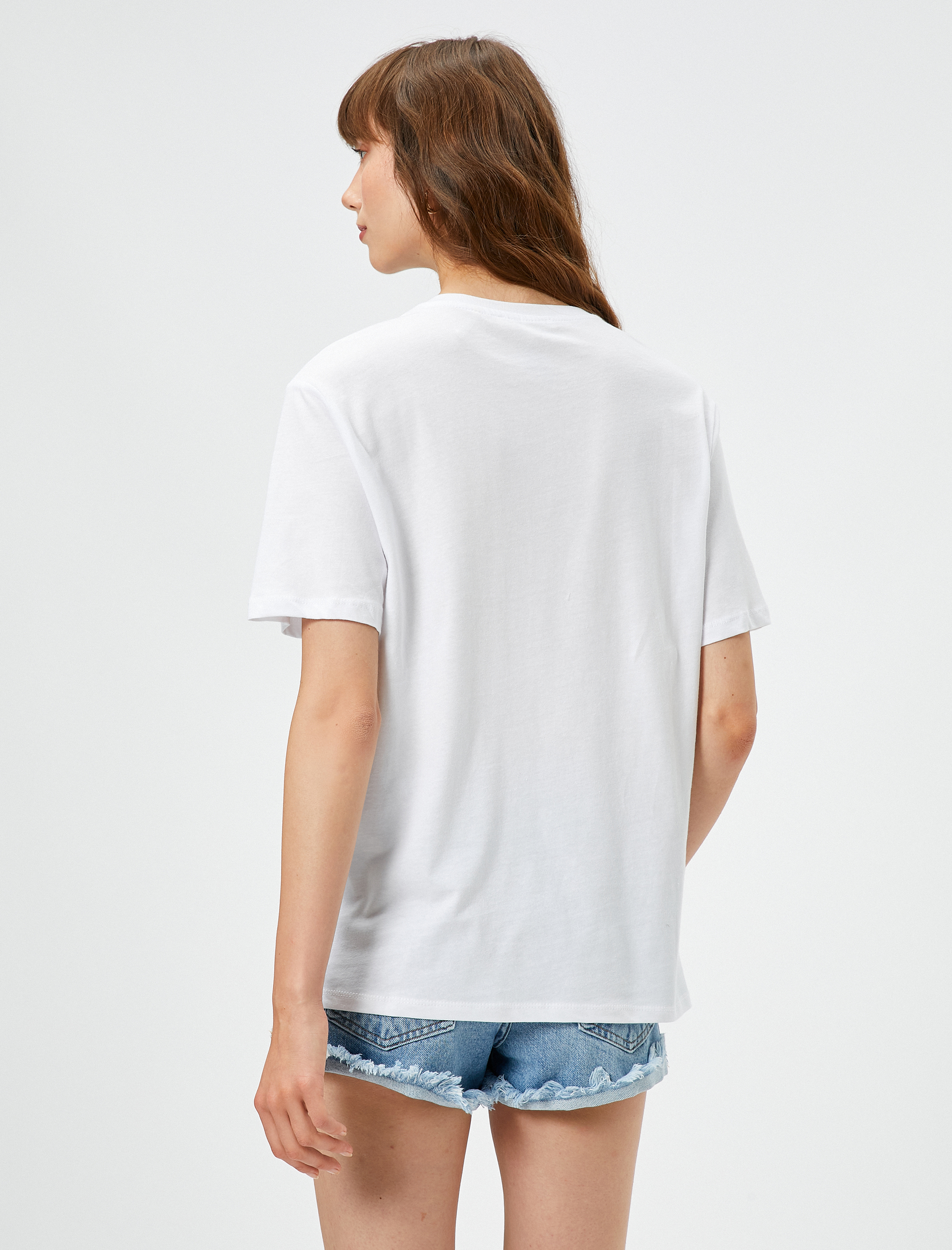   Ayıcık Baskılı Tişört Pamuklu Kısa Kollu