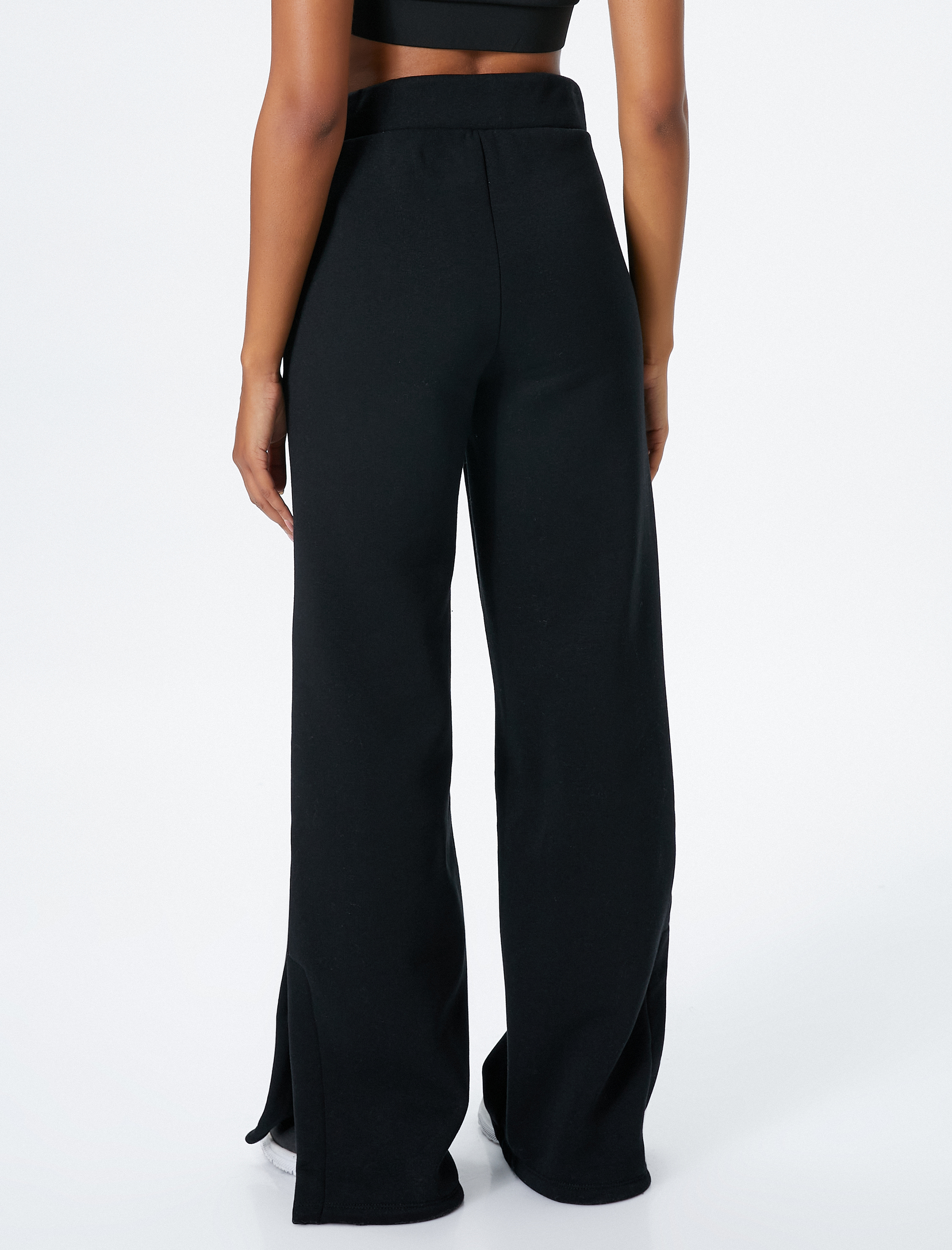   Bol Paça Eşofman Altı Spor Beli Bağcıklı Şardonlu Cepli