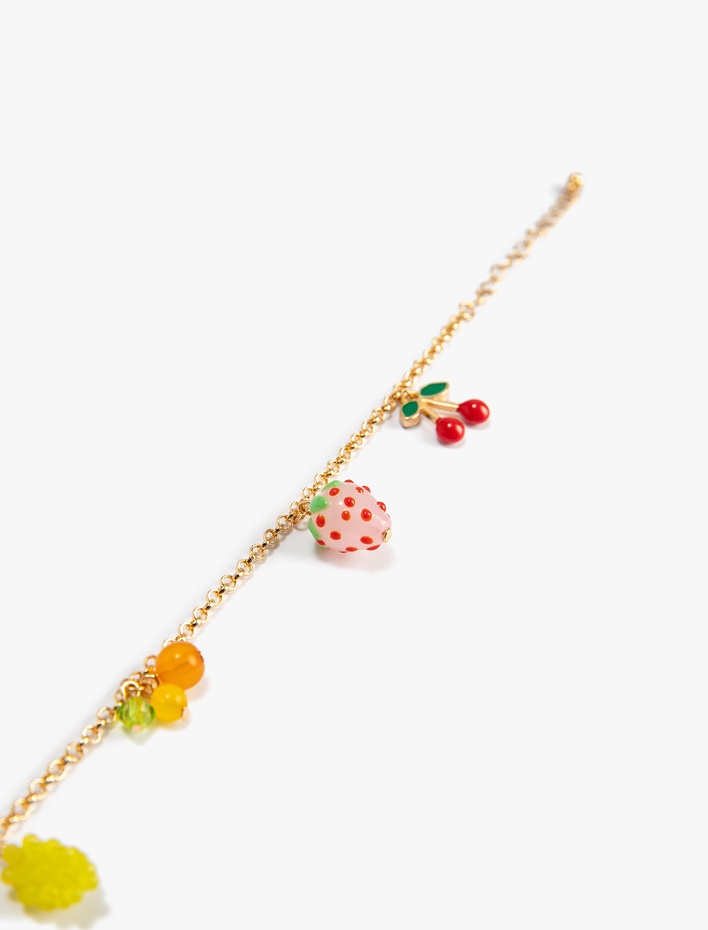 Kadın Zincir Bileklik Meyve Charm Detaylı Sallantılı