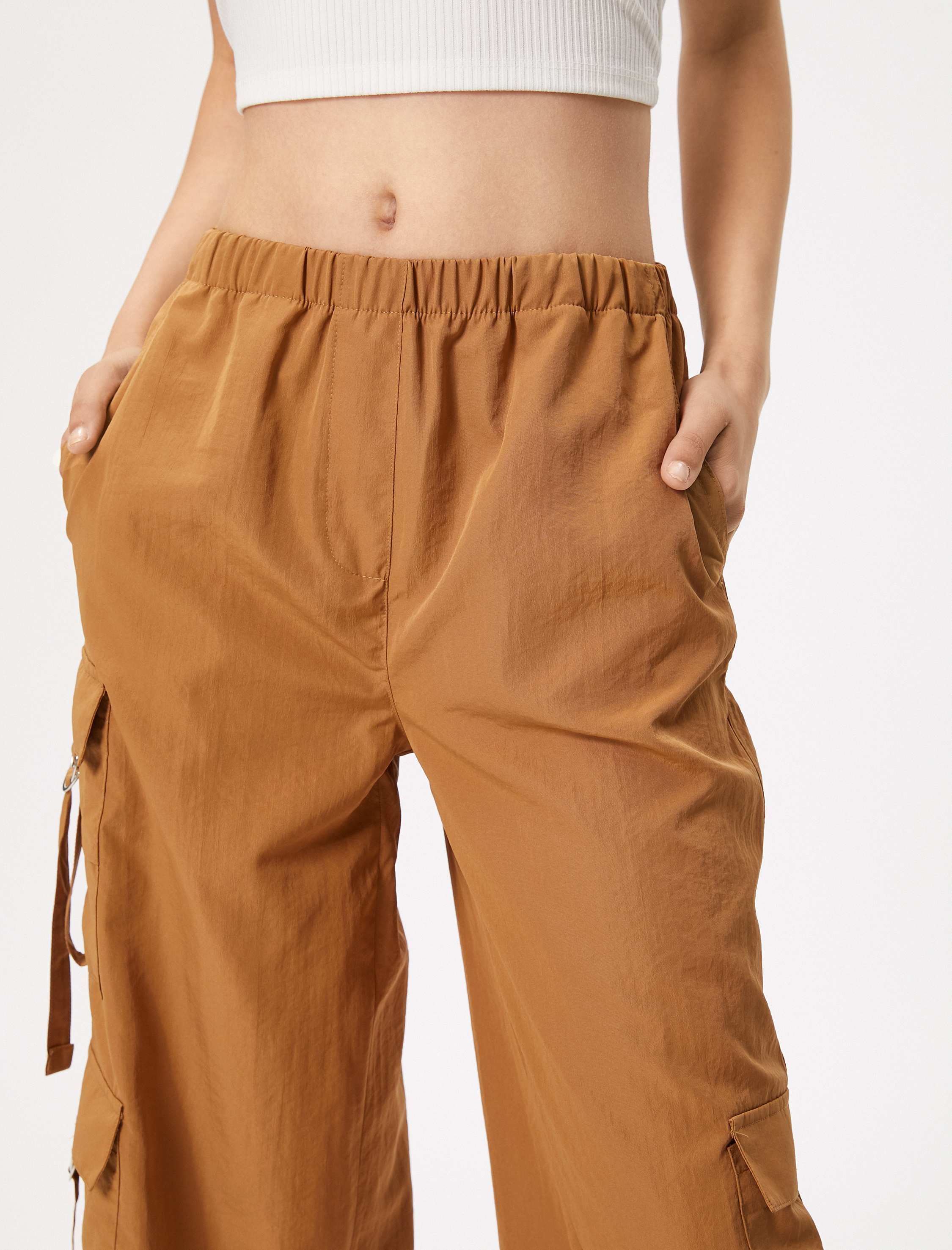   Kargo Pantolon Bol Paça Rahat Kesim Yandan Çok Cepli