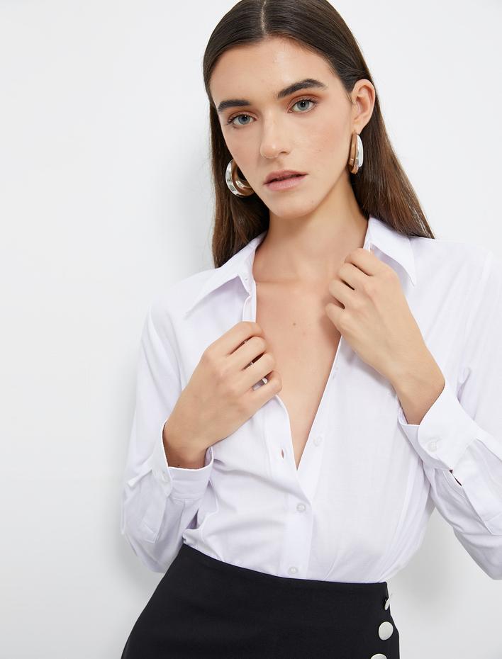  Basic Gömlek Pamuklu Uzun Kollu