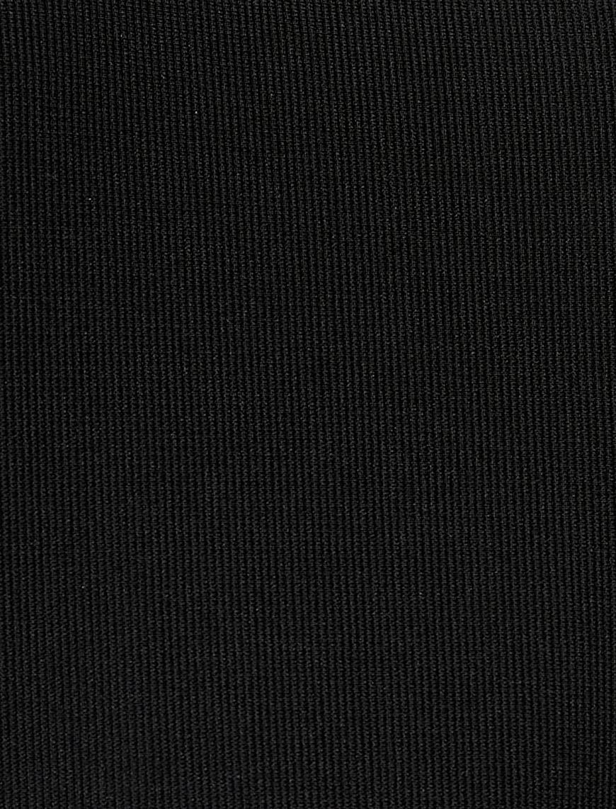   Bisiklet Yaka Sweatshirt Transparan Detaylı Uzun Kollu