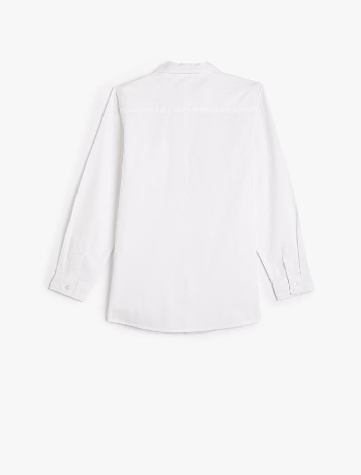 Erkek Çocuk Gömlek Papyon Detaylı Uzun Kollu Pamuklu Klasik Yaka