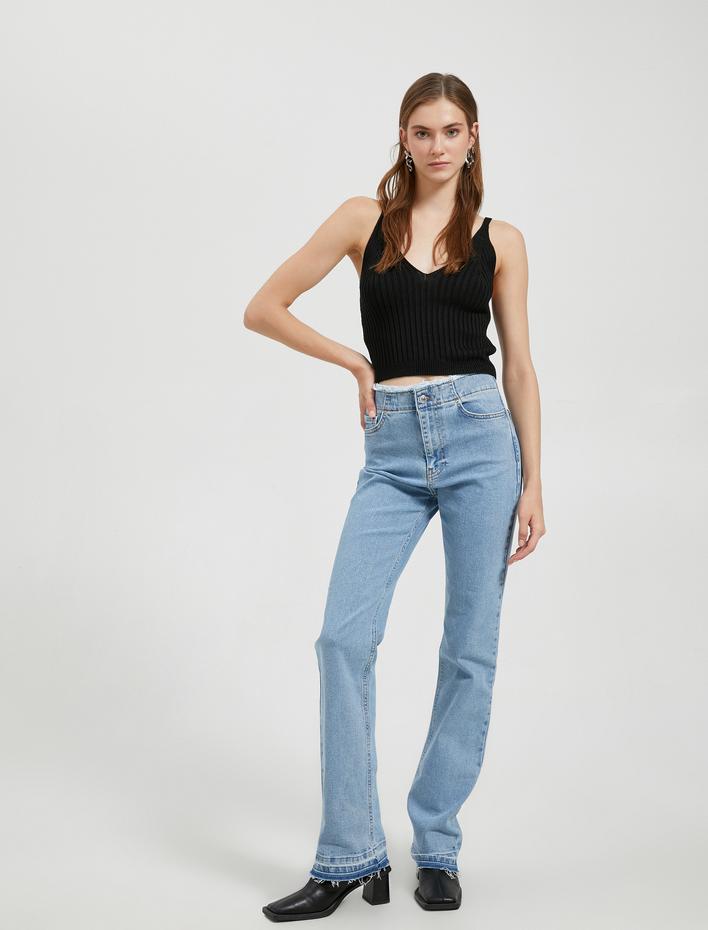  Crop Triko Atlet Askılı V Yaka