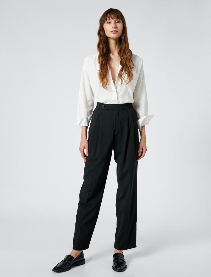  Oversize Gömlek Uzun Kollu Cep Detaylı Düğmeli Pamuklu