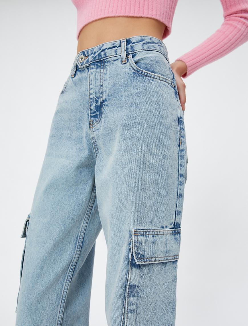   Straight Jean Kargo Kot Pantolon Düz Paça - Eve Jeans