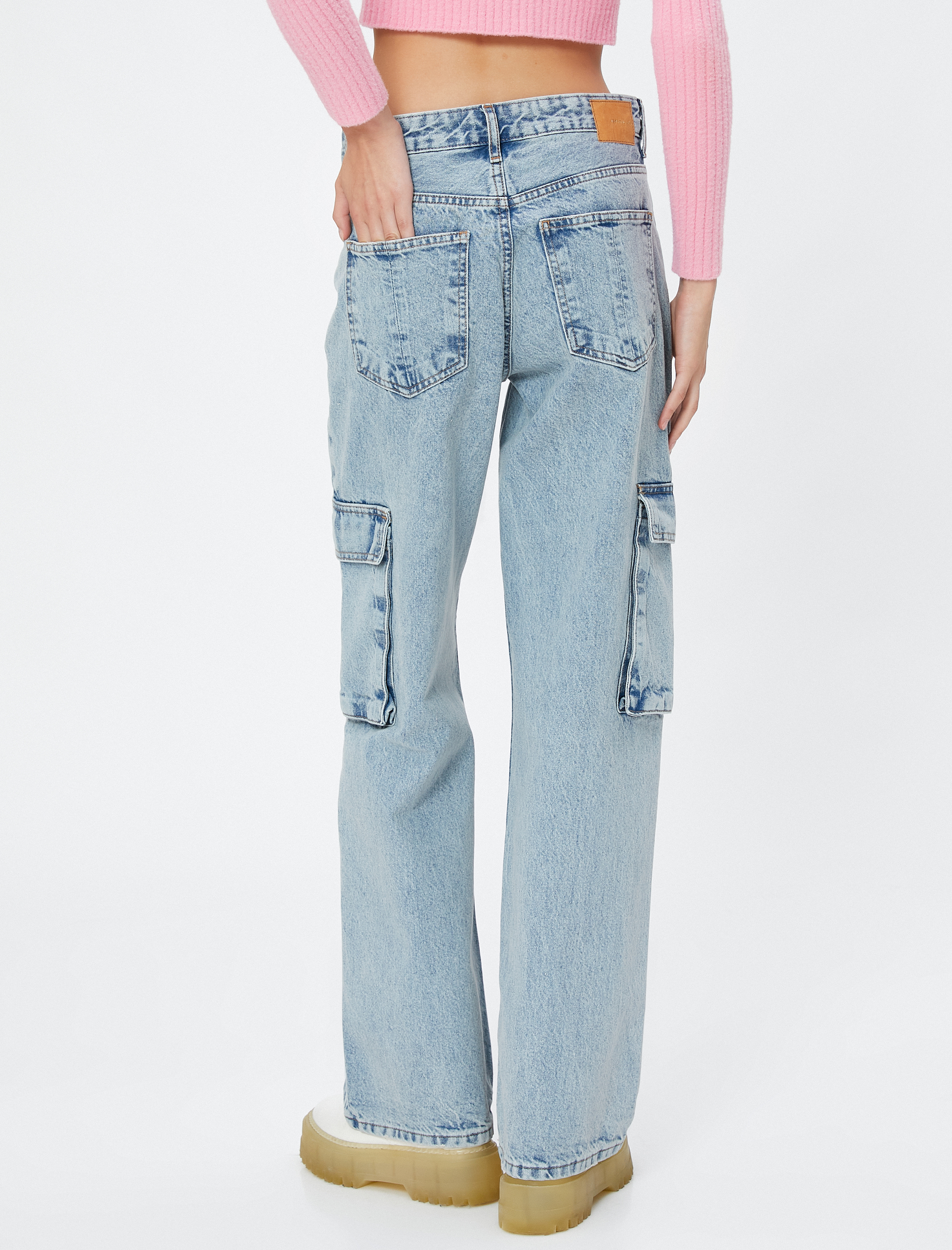   Straight Jean Kargo Kot Pantolon Düz Paça - Eve Jeans