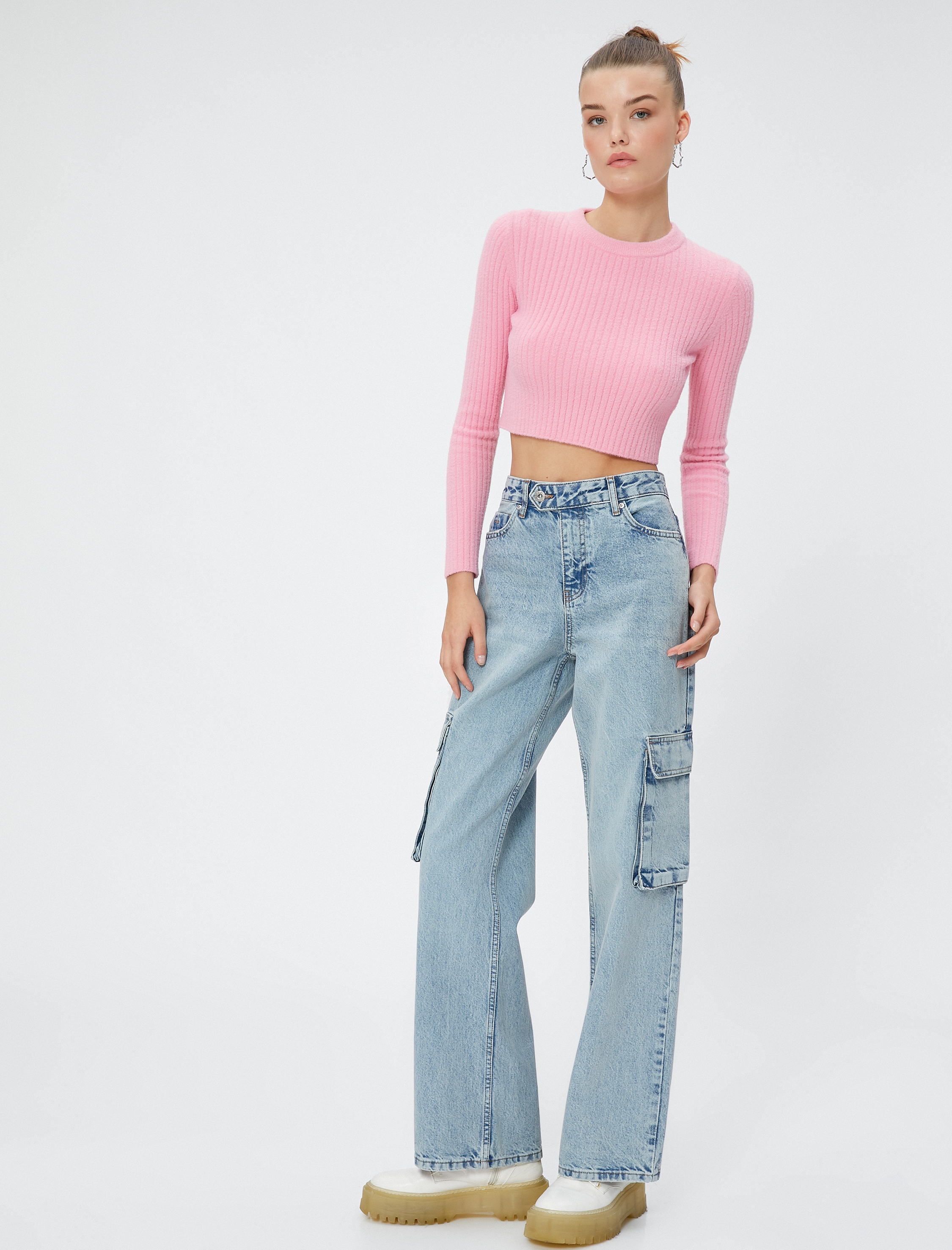   Straight Jean Kargo Kot Pantolon Düz Paça - Eve Jeans