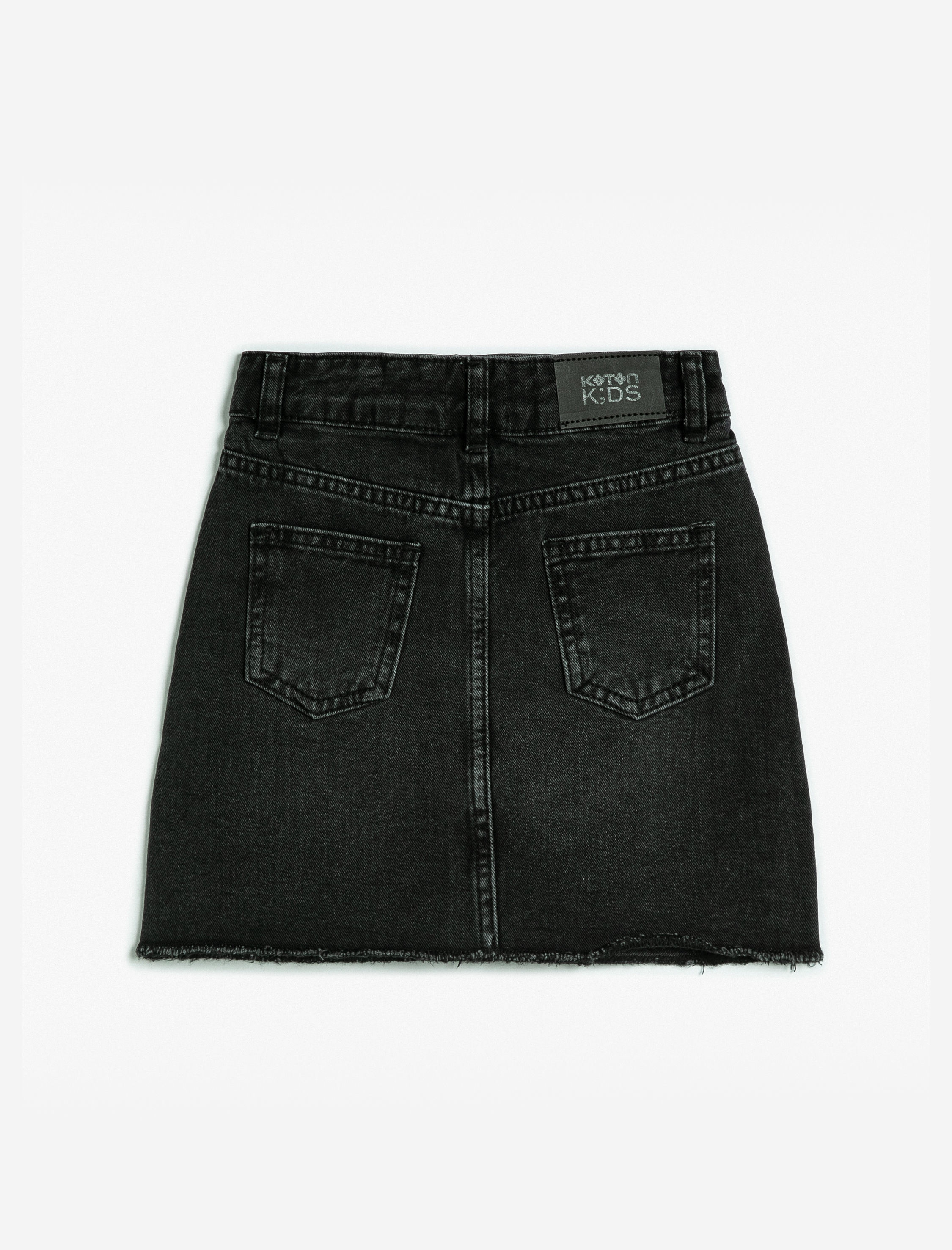  Kız Çocuk Mini Kot Etek Cepli Zımba Detaylı Pamuklu