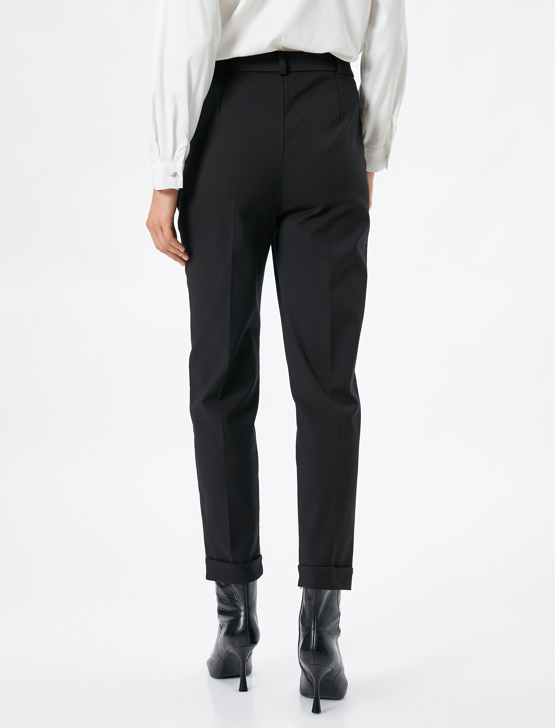   Kumaş Cigarette Pantolon Normal Bel Cepli Fermuarlı