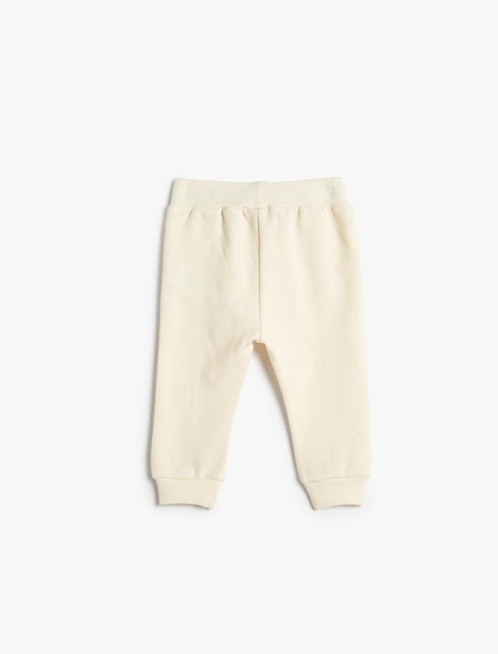 Erkek Bebek Jogger Eşofman Altı Nervürlü Kaşkorse Beli Bağlamalı Pamuklu