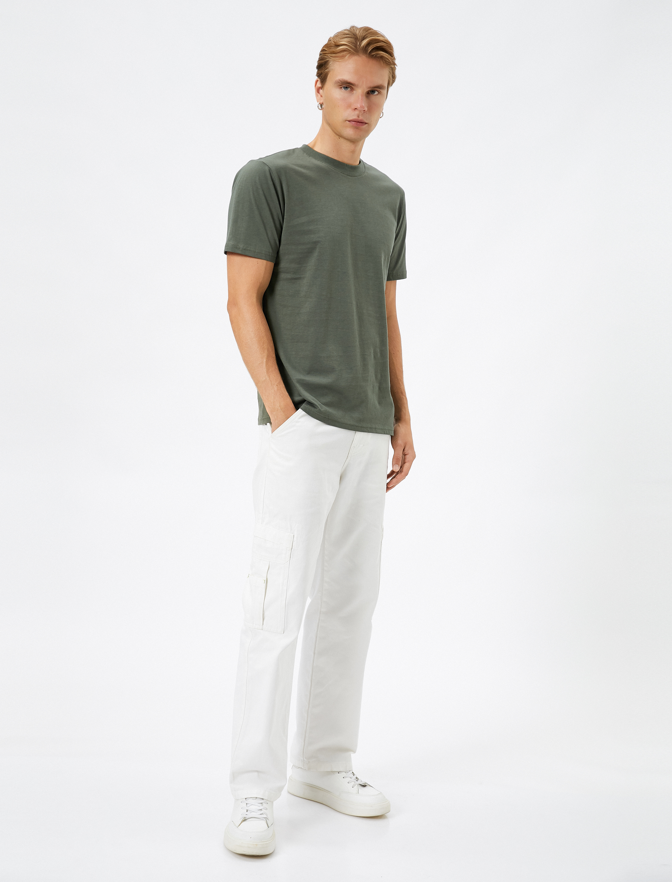   Basic Tişört Slim Fit Bisiklet Yaka Pamuklu