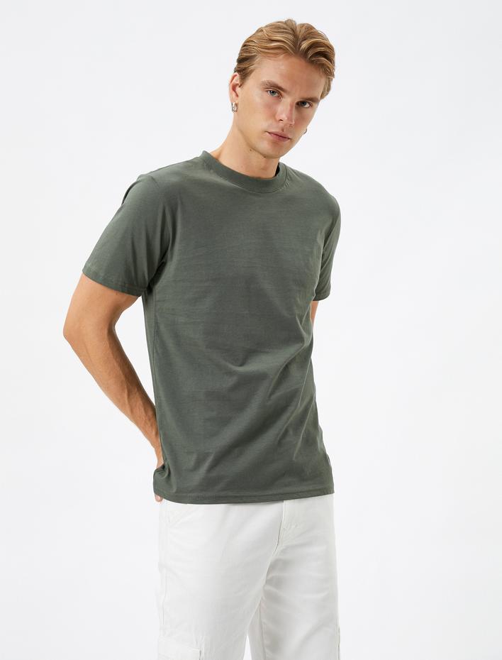  Basic Tişört Slim Fit Bisiklet Yaka Pamuklu