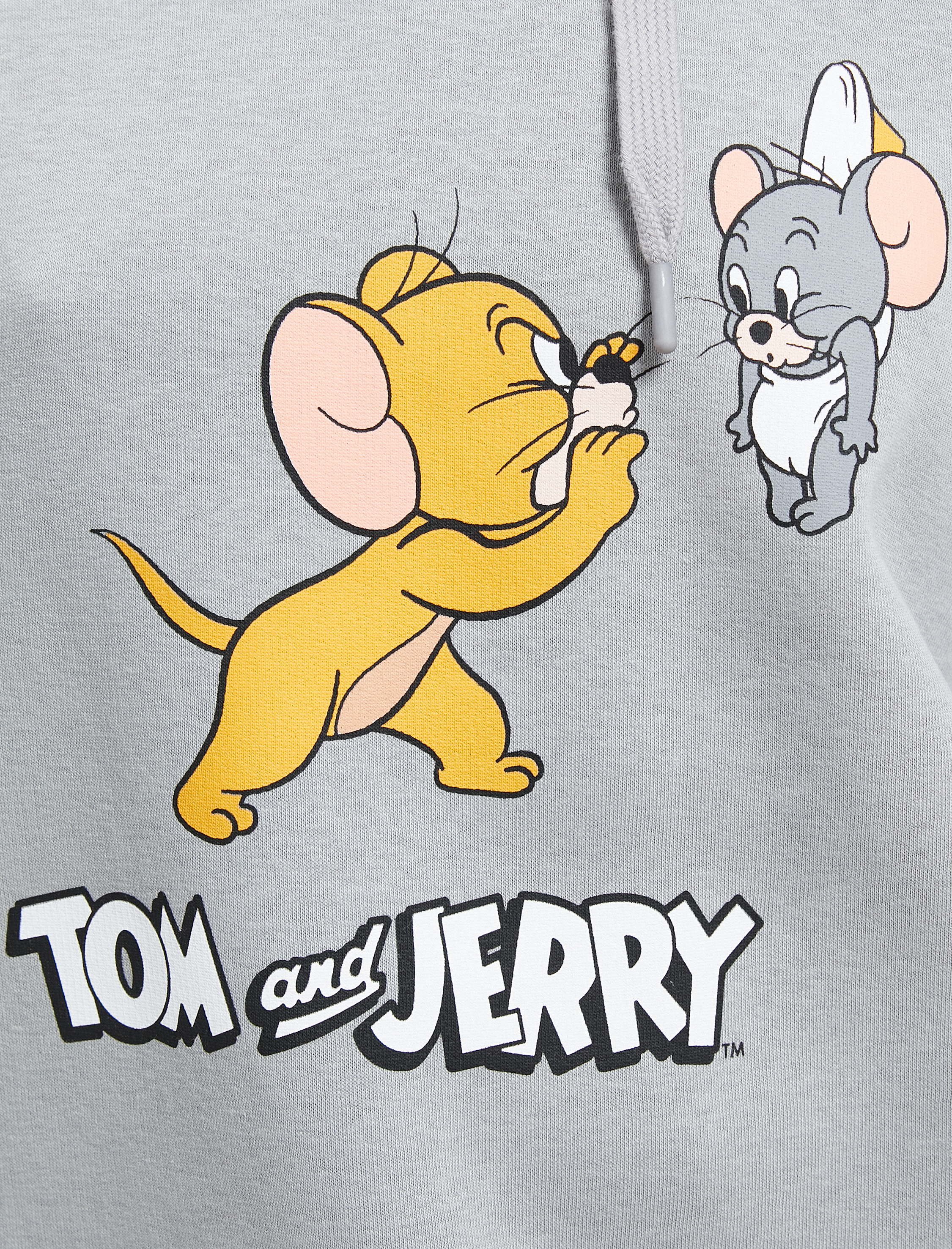   Şardonlu Tom ve Jerry Kapüşonlu Sweatshirt Baskılı Lisanslı
