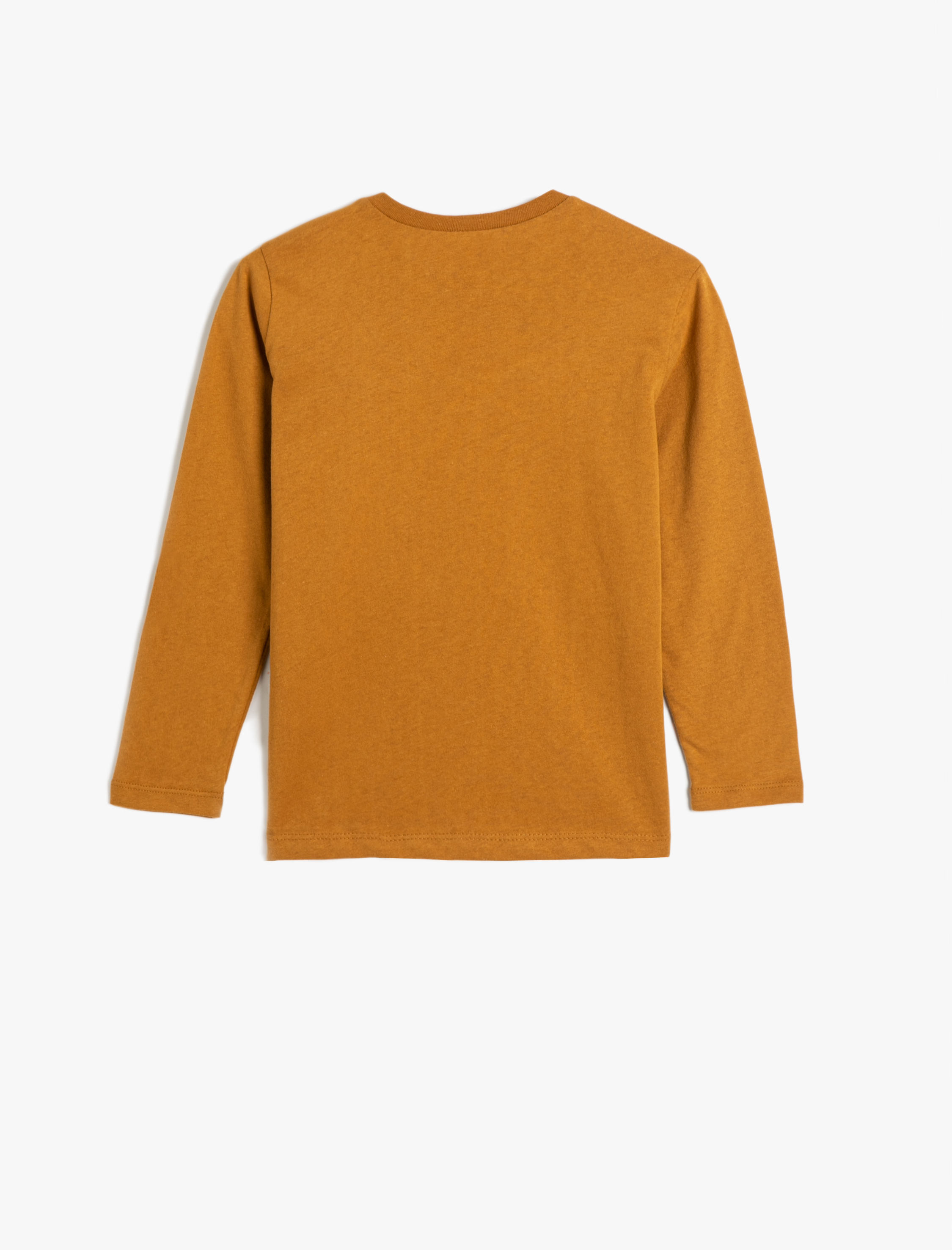  Erkek Çocuk Dinozor Baskılı Tişört Uzun Kollu Bisiklet Yaka Pamuklu