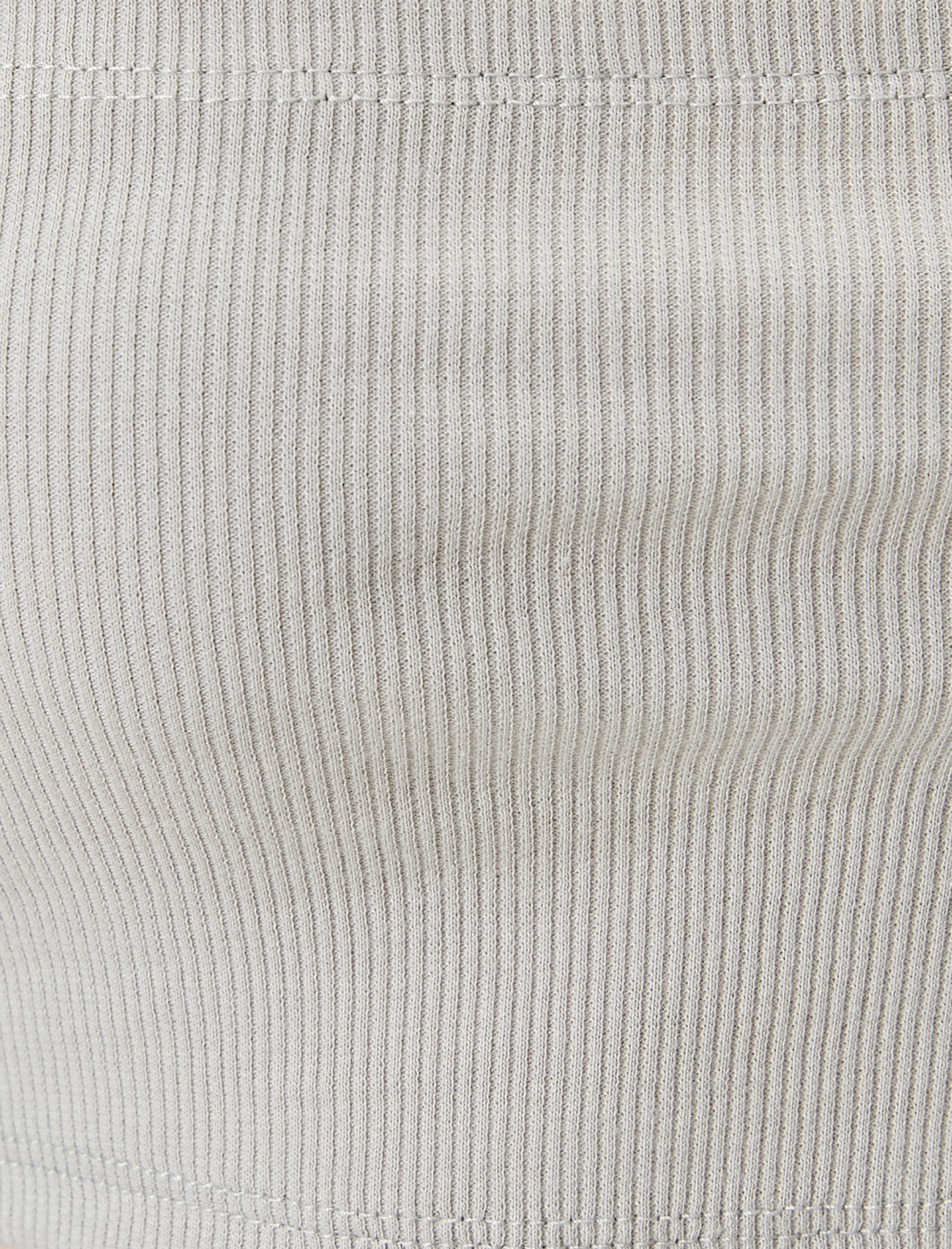   Crop Straplez Üst Ribanalı Pamuklu