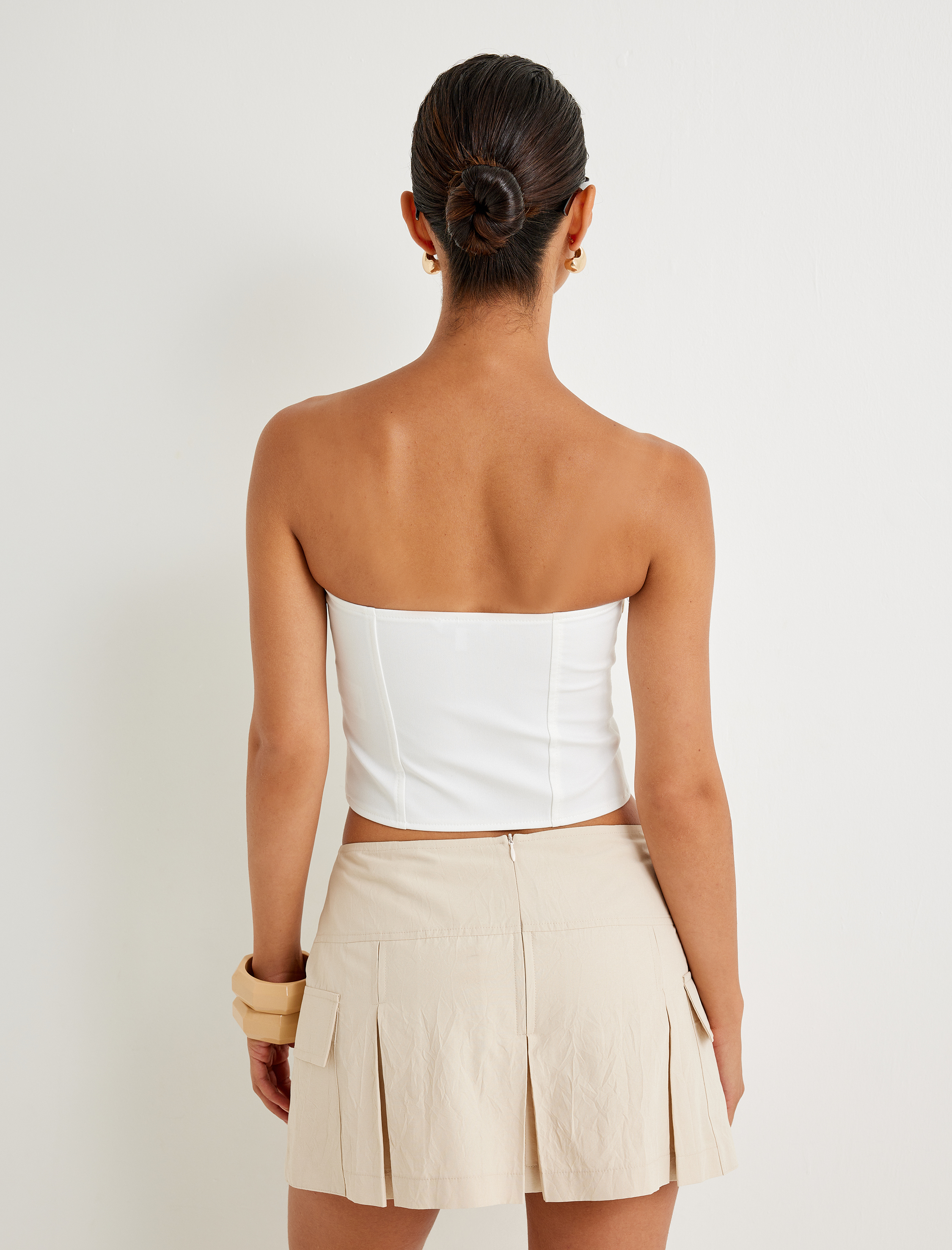 Koton X Sima Tarkan - Crop Straplez Büstiyer Kat Detaylı Renk Kontrastlı Slim Fit