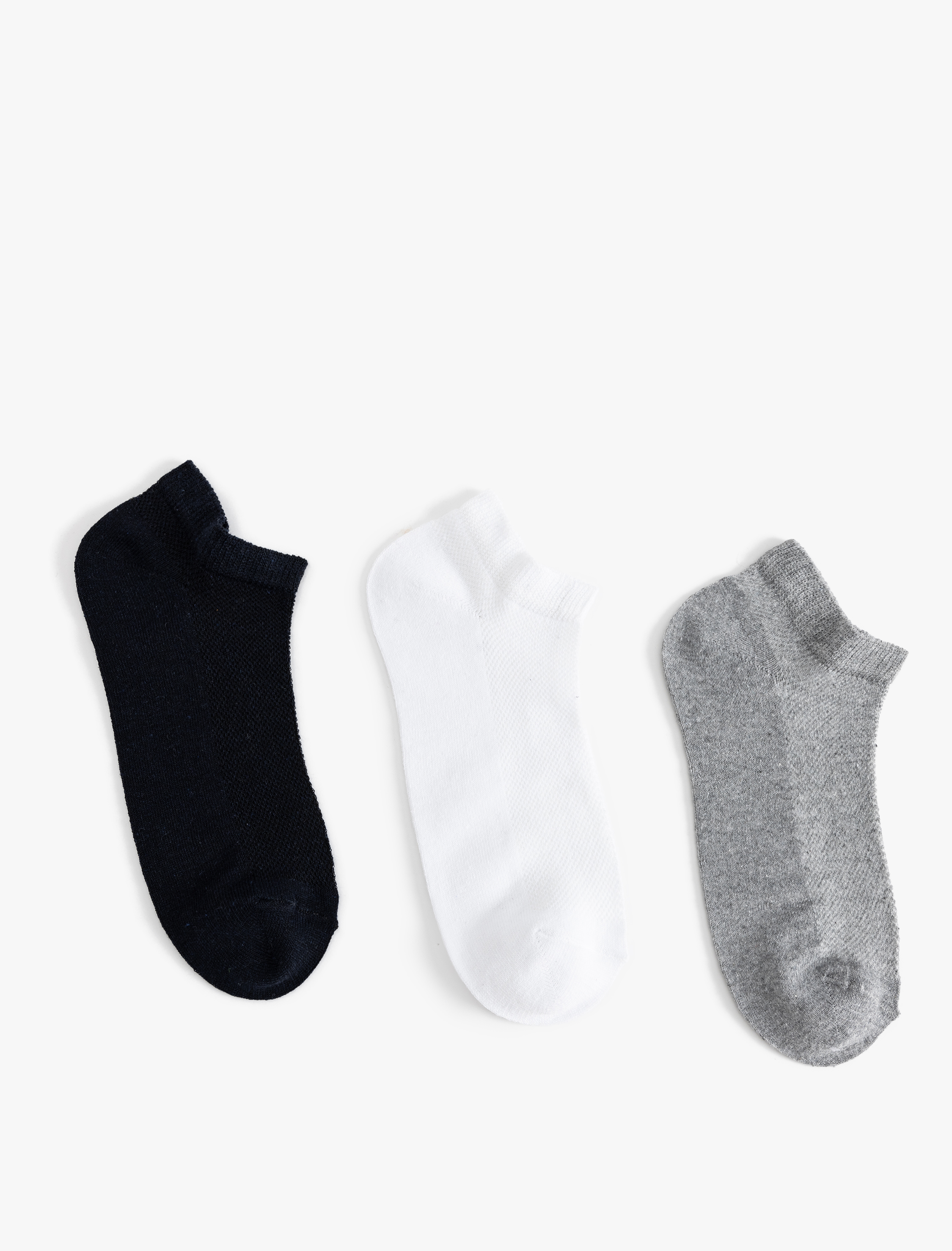 Erkek 3'lü Patik Çorap Seti Basic Çok Renkli Pamuk Karışımlı