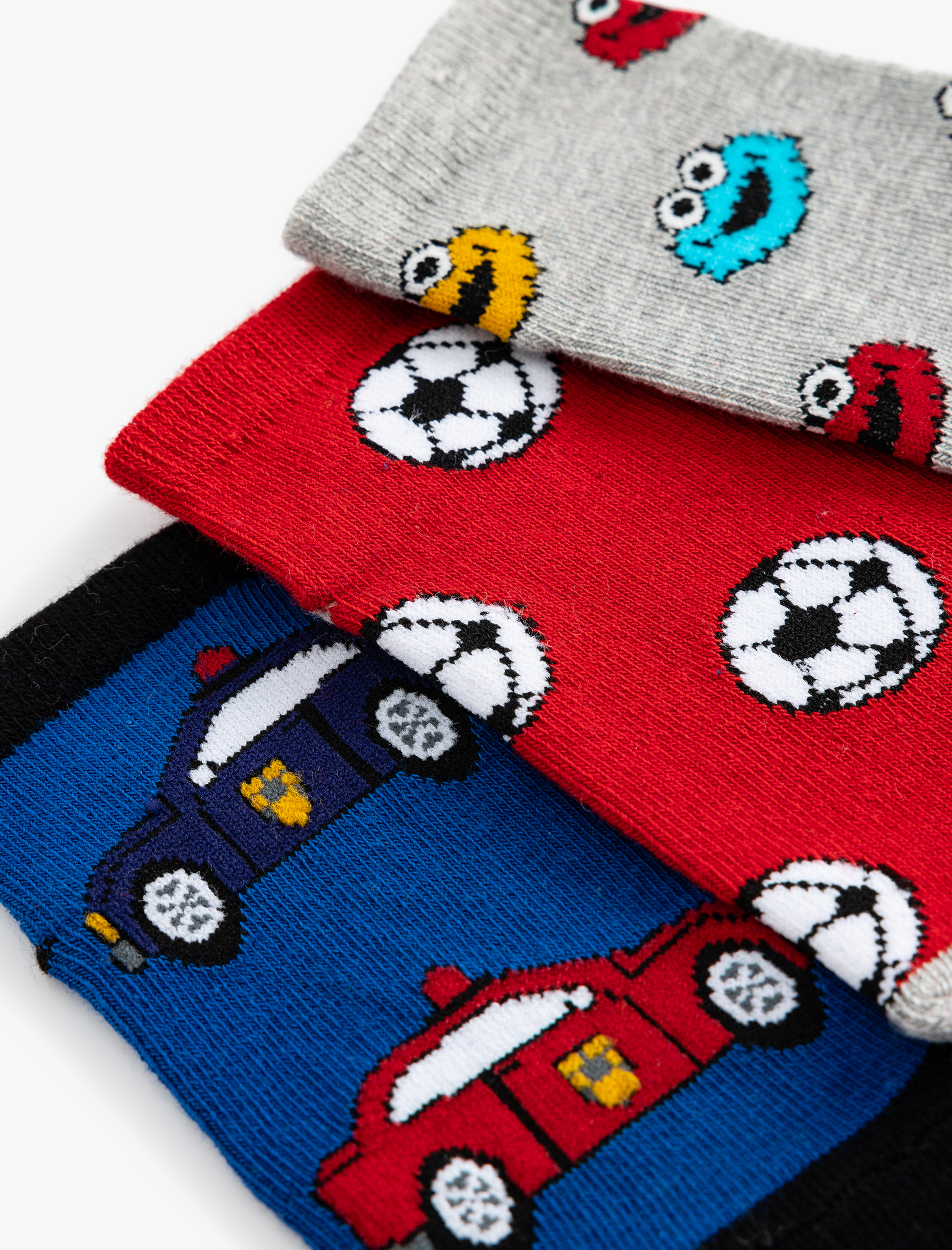  Erkek Çocuk 3'lü Desenli Patik Çorap Seti