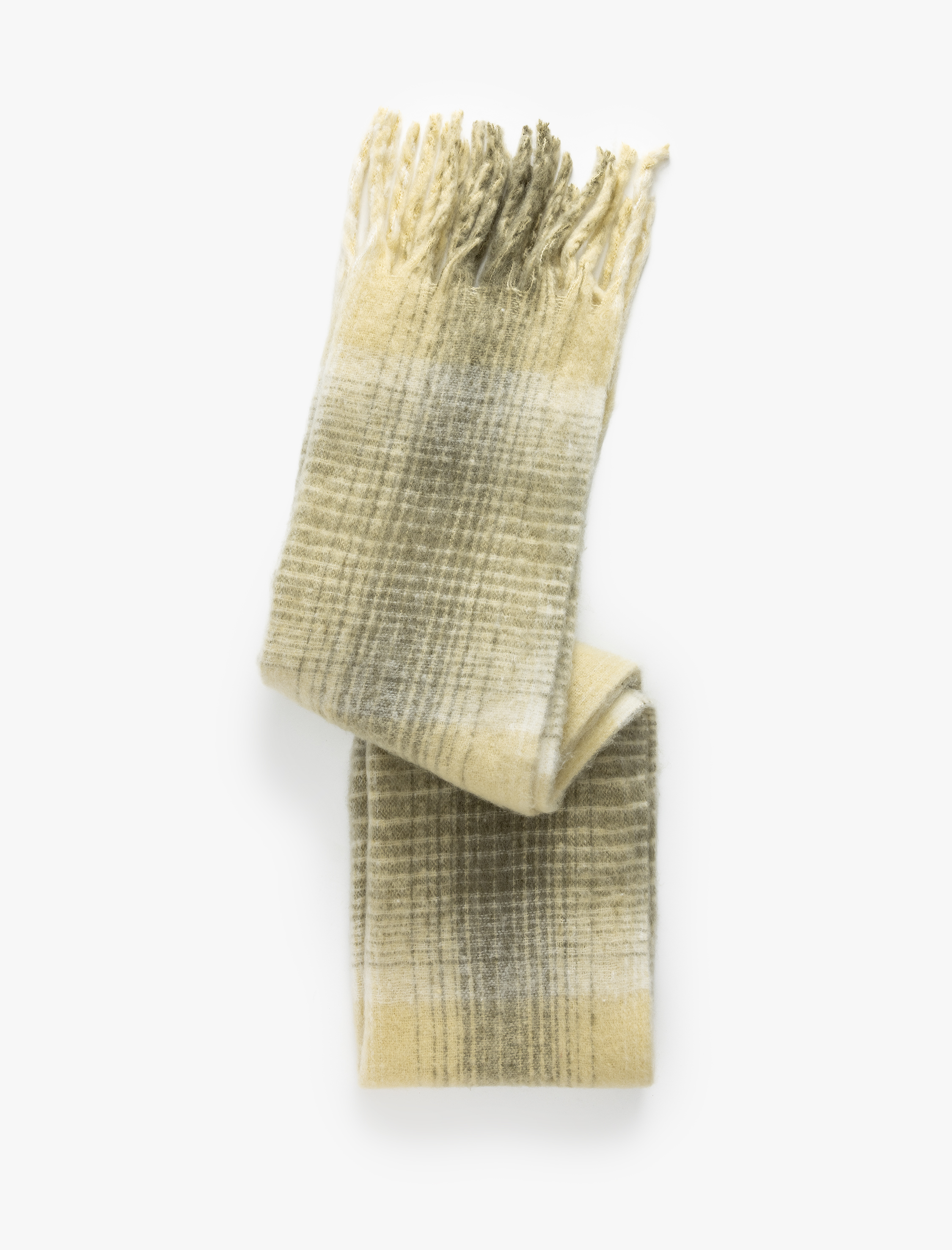  Kadın Uzun Atkı Ekoseli Yumuşak Dokulu Püsküllü