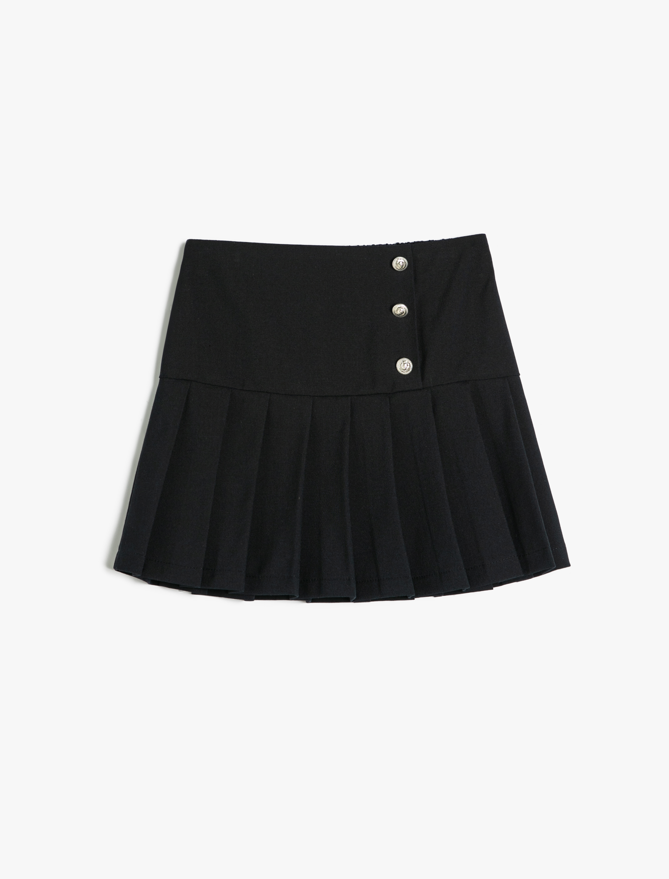  Kız Çocuk Basic Pileli Etek Beli Lastikli