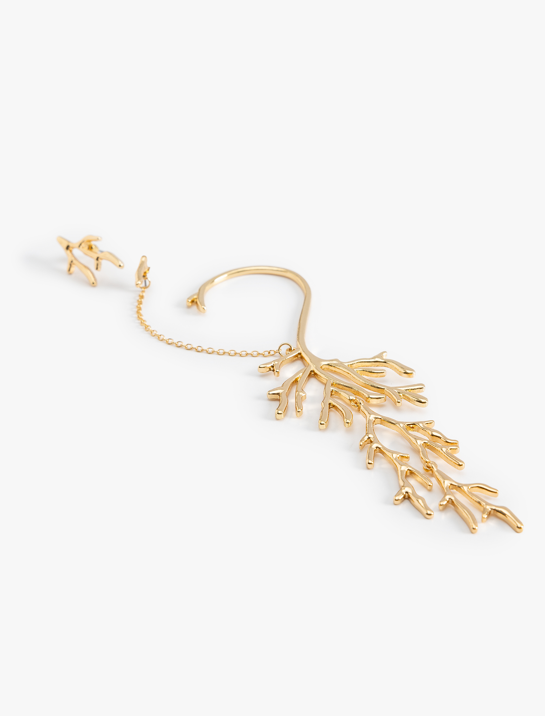  Kadın Asimetrik Küpe Sallantılı Zincir Detaylı - Koton X Sibil Çetinkaya