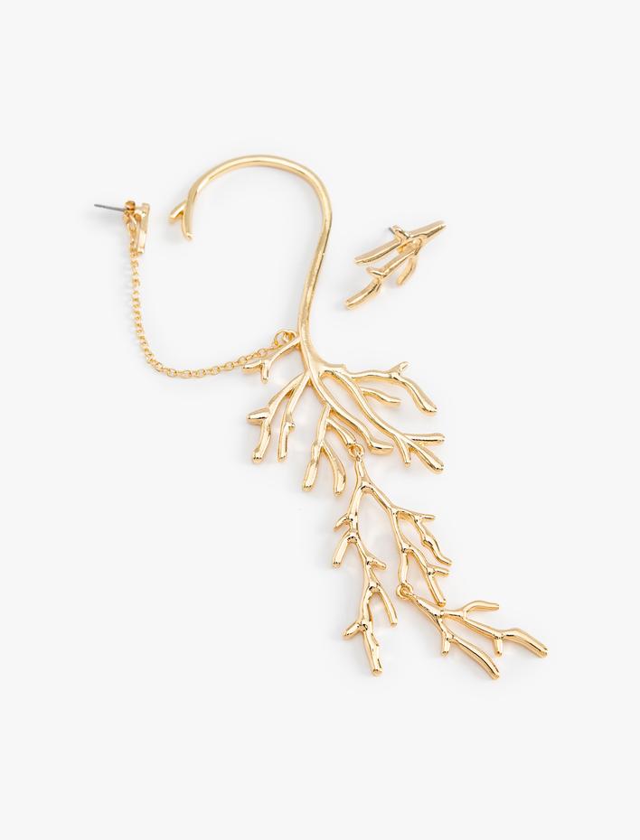 Kadın Asimetrik Küpe Sallantılı Zincir Detaylı - Koton X Sibil Çetinkaya