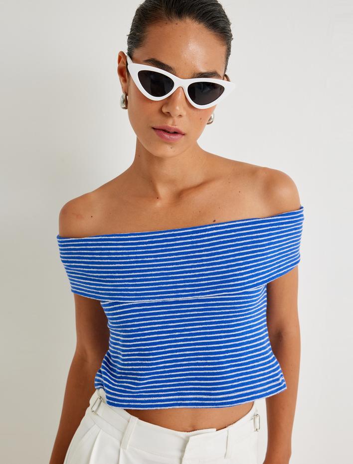  Koton X Sima Tarkan - Omzu Açık Üst Kat Detaylı Pamuklu Slim Fit