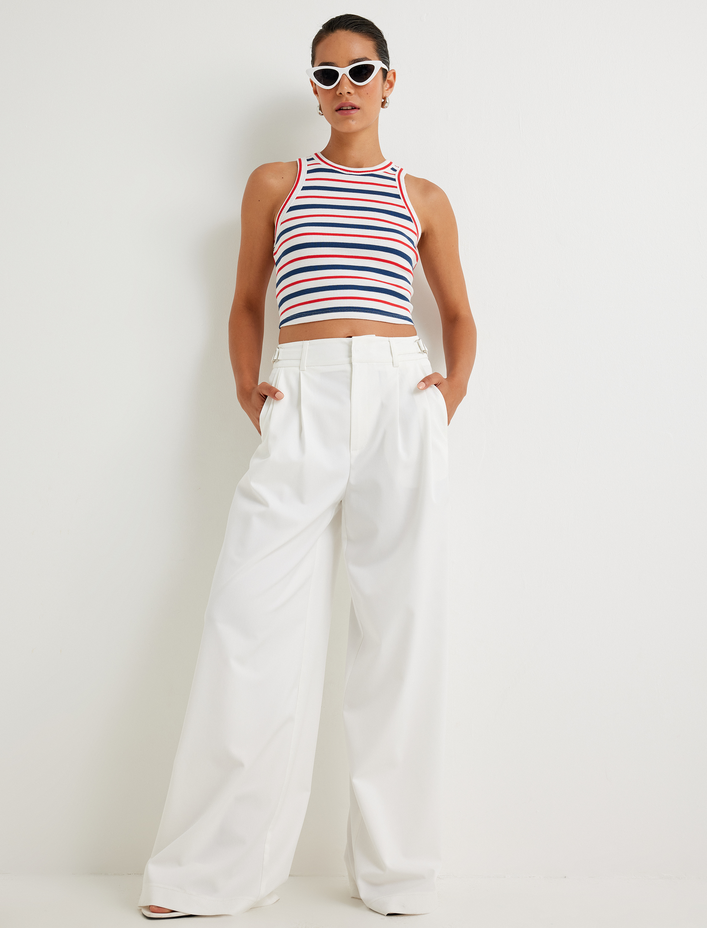   Halter Yaka Crop Atlet Pamuklu