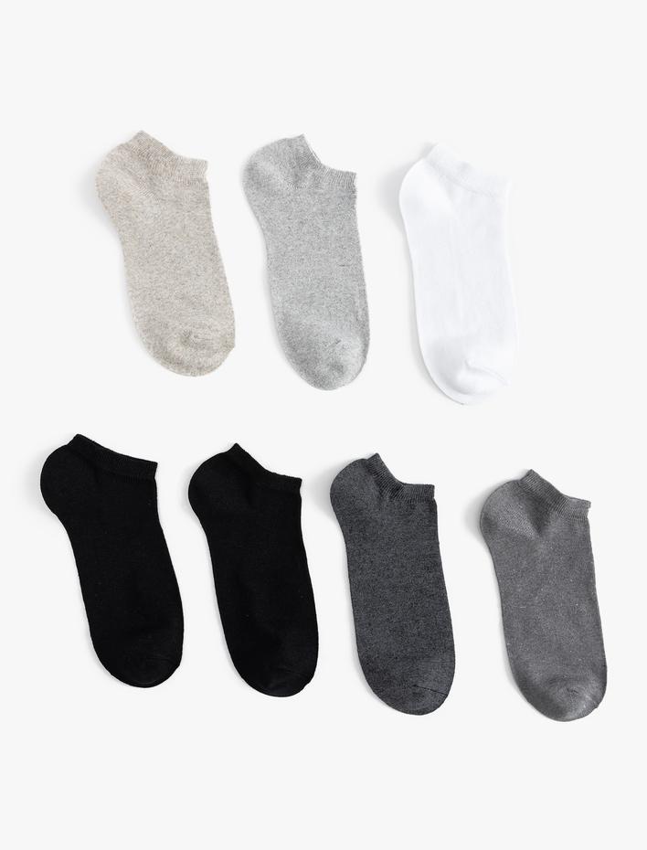 Erkek 7'li Patik Çorap Seti Basic Pamuk Karışımlı