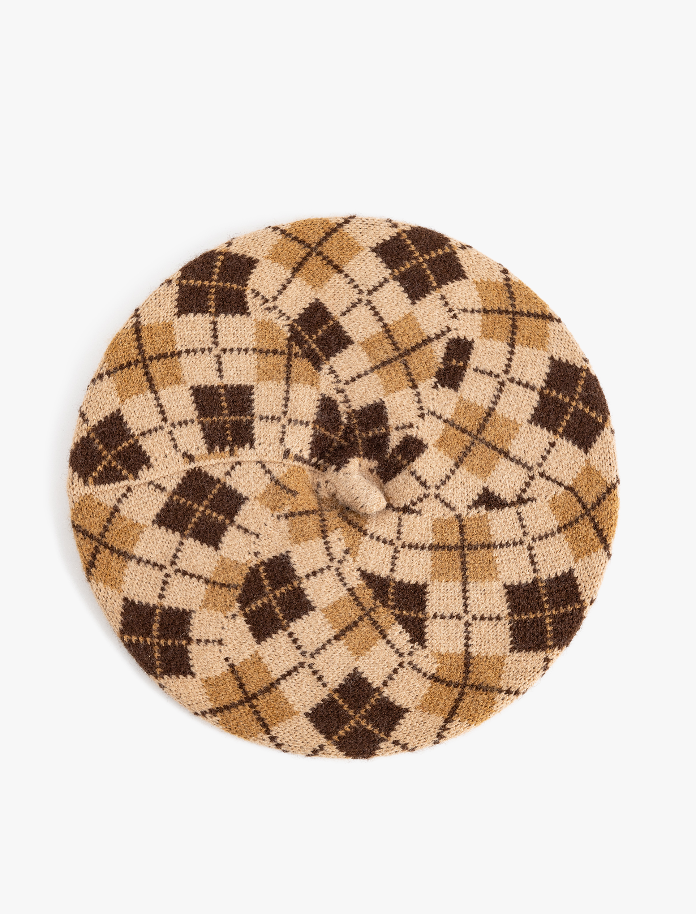  Kadın Ressam Bere Şapka Triko Ekoseli