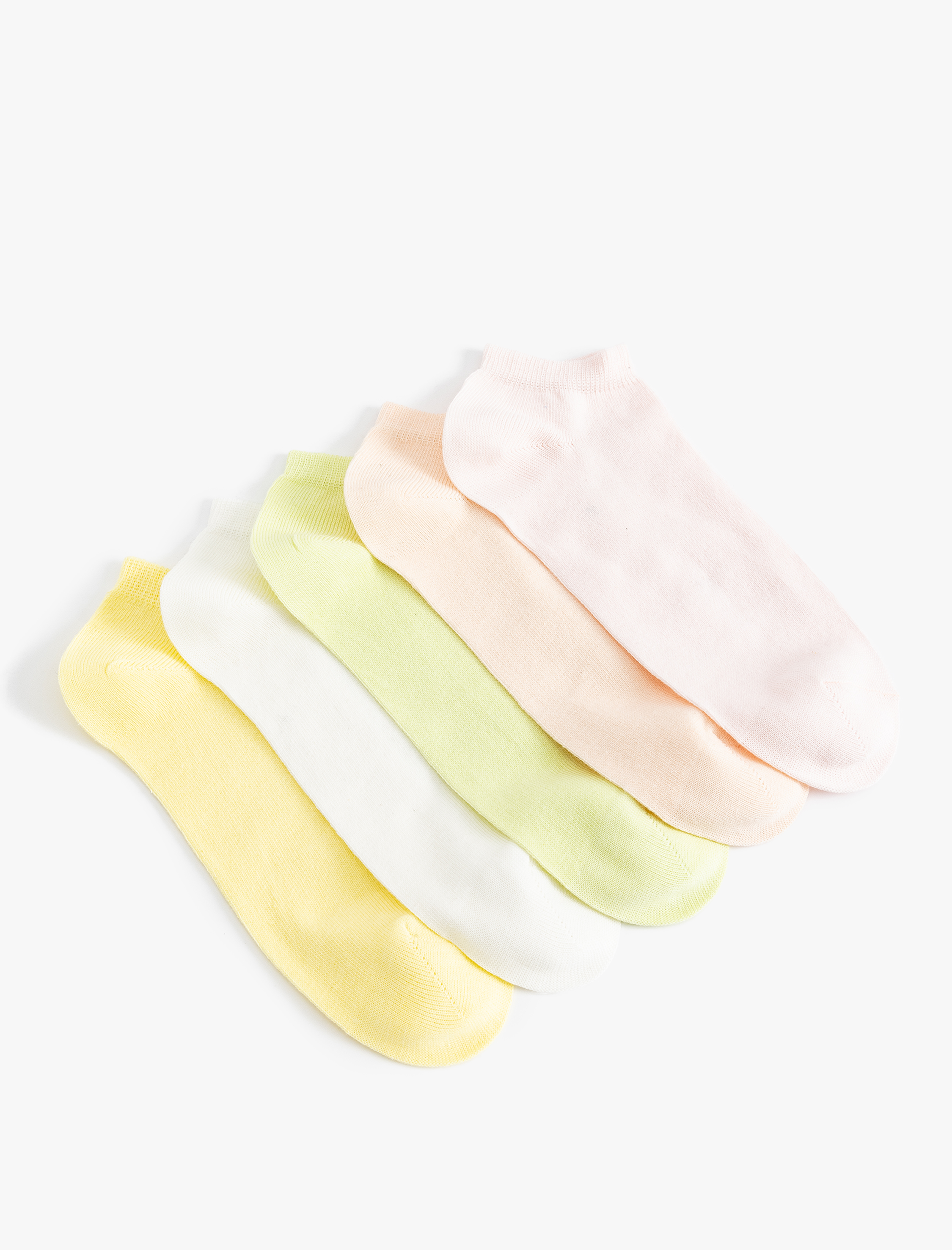  Kadın 5'li Patik Çorap Seti Basic Çok Renkli