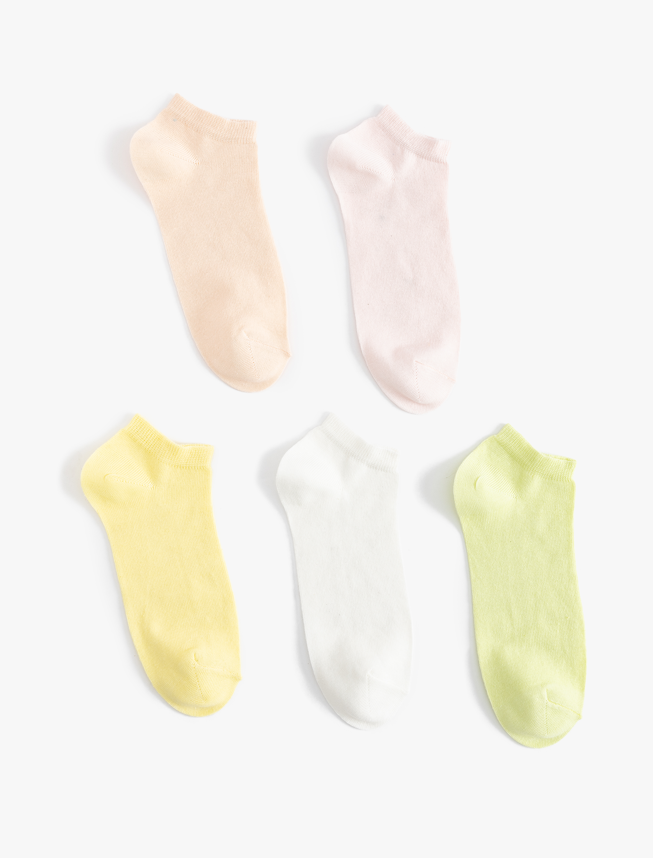  Kadın 5'li Patik Çorap Seti Basic Çok Renkli