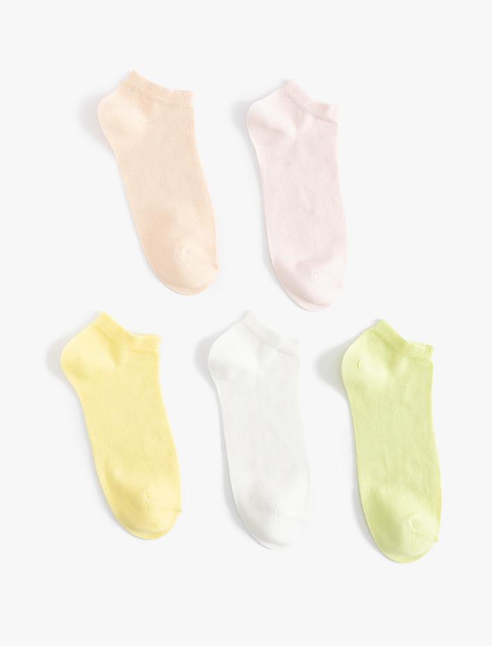 Kadın 5'li Patik Çorap Seti Basic Çok Renkli