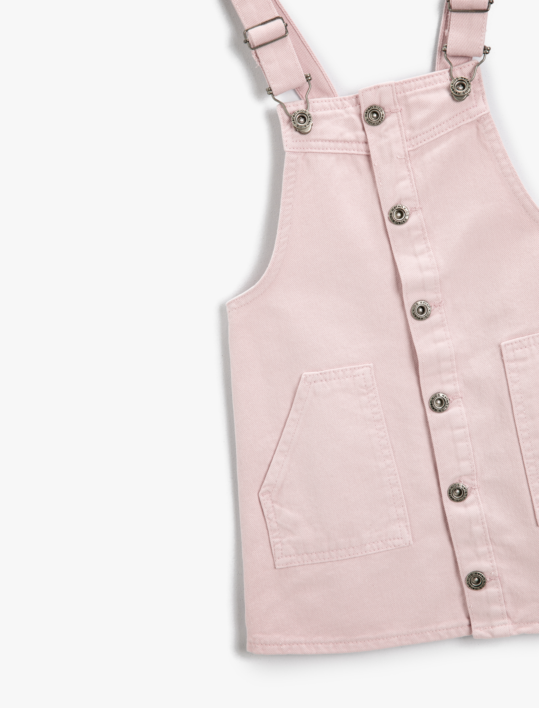  Kız Çocuk Basic Kot Salopet Elbise Pamuklu