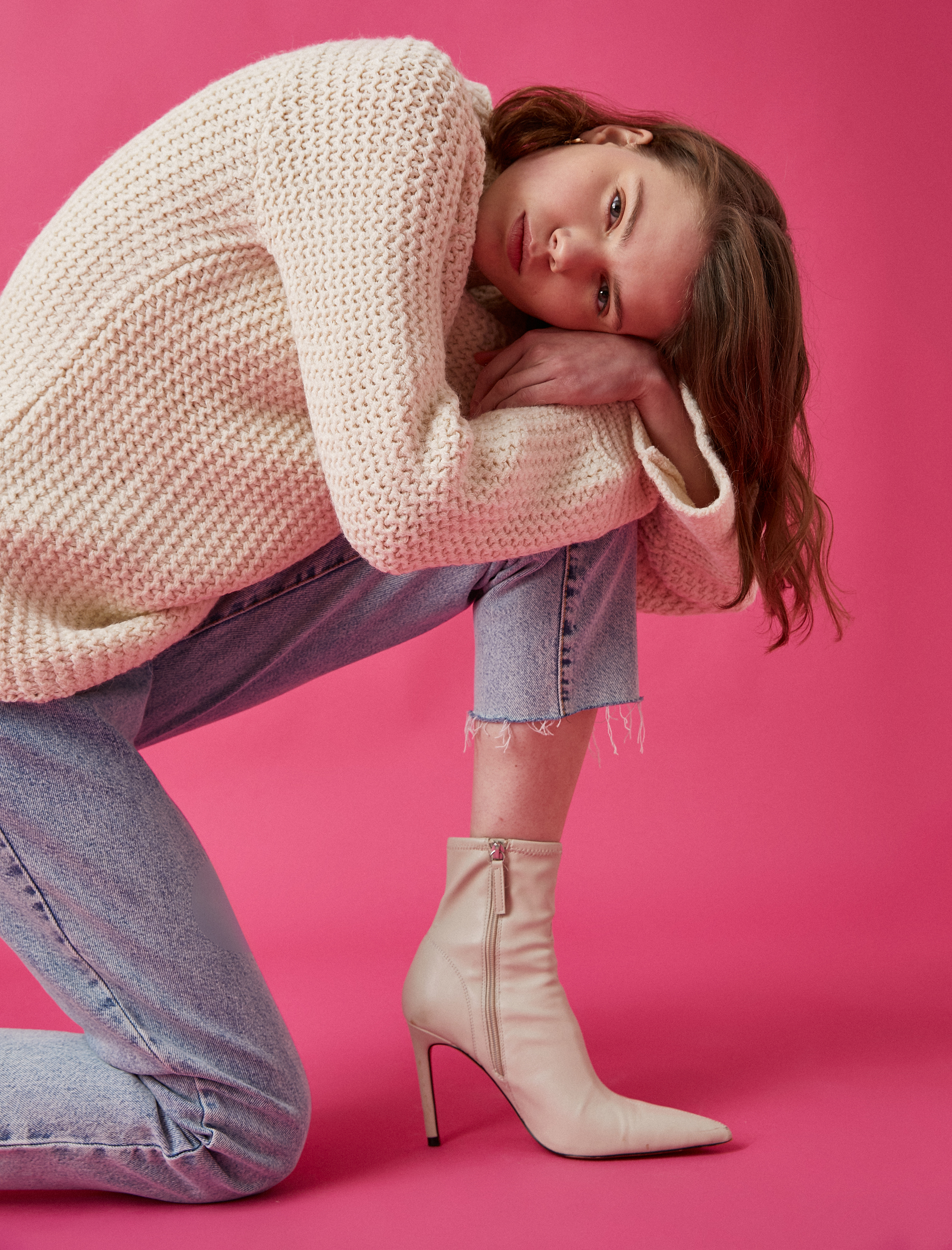   Balıkçı Yaka Uzun Kollu Oversize Triko Kazak