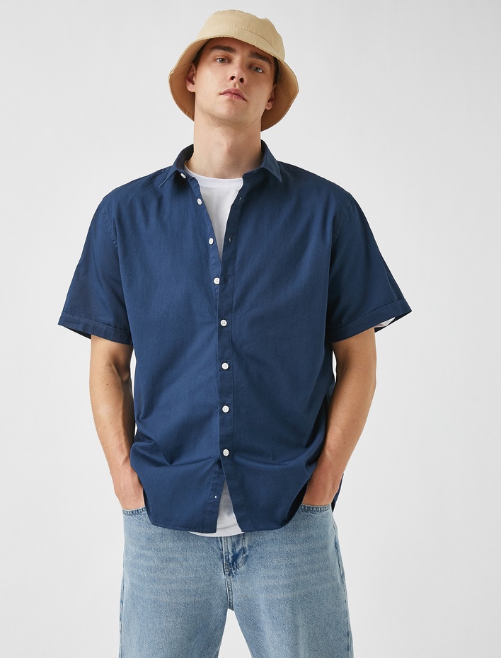  Basic Yazlık Gömlek Kısa Kollu Klasik Yaka