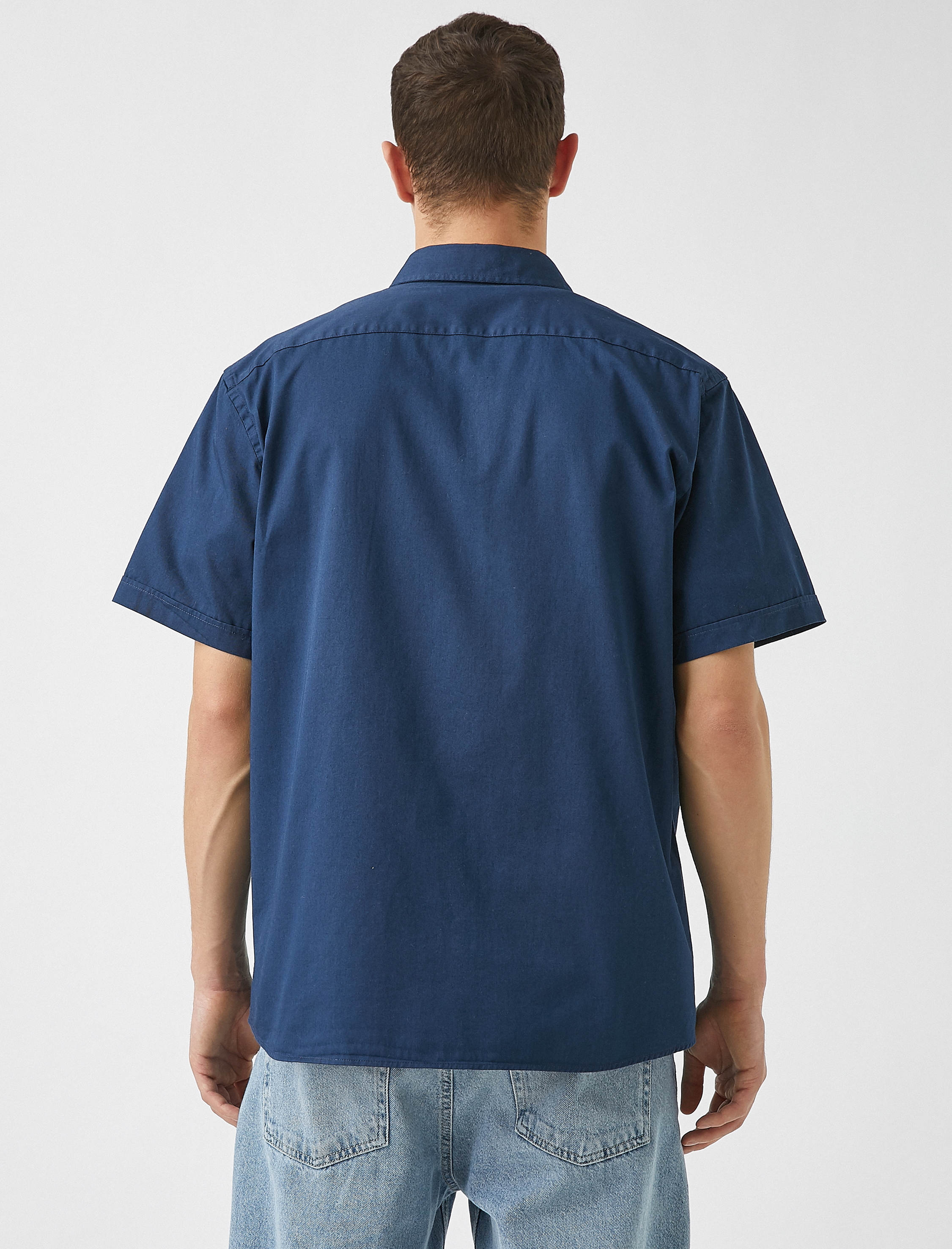   Basic Yazlık Gömlek Kısa Kollu Klasik Yaka