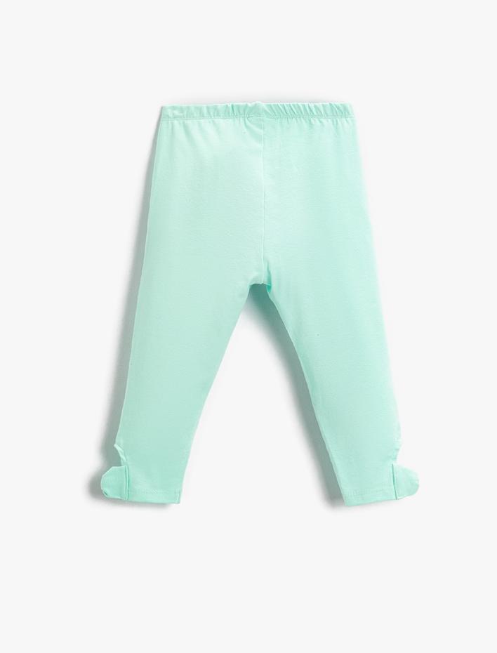 Kız Çocuk Cut Out  Detaylı Basic Tayt Pamuklu