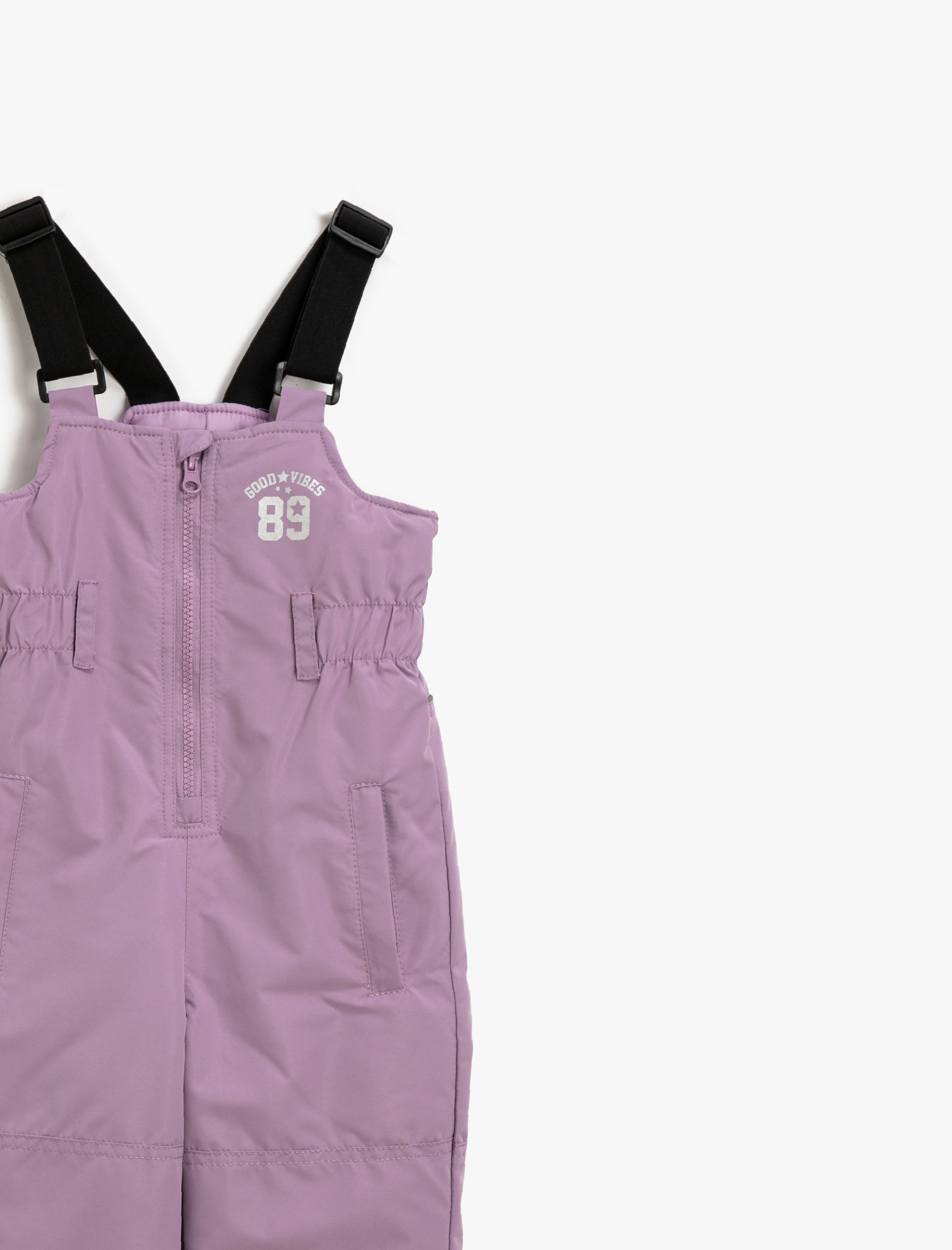  Kız Çocuk Baskılı Fermuarlı Kayak Tulumu