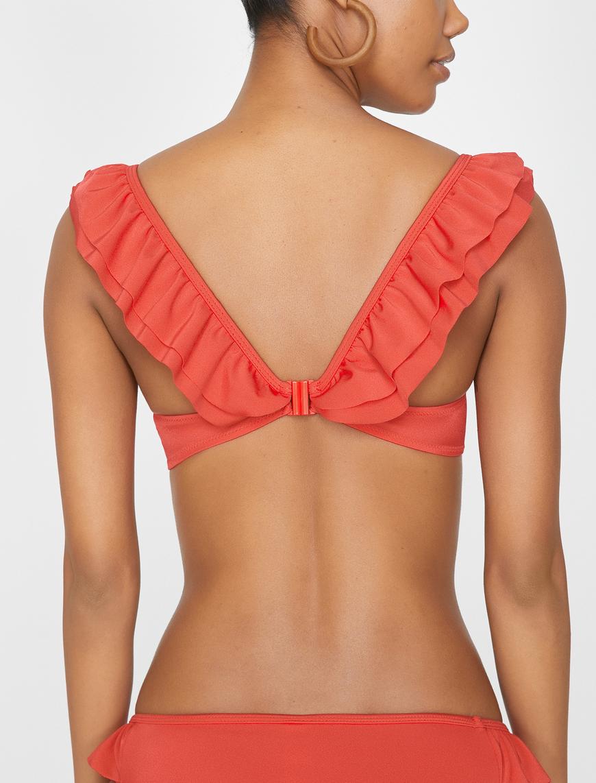   Fırfır Detaylı Bikini Üstü