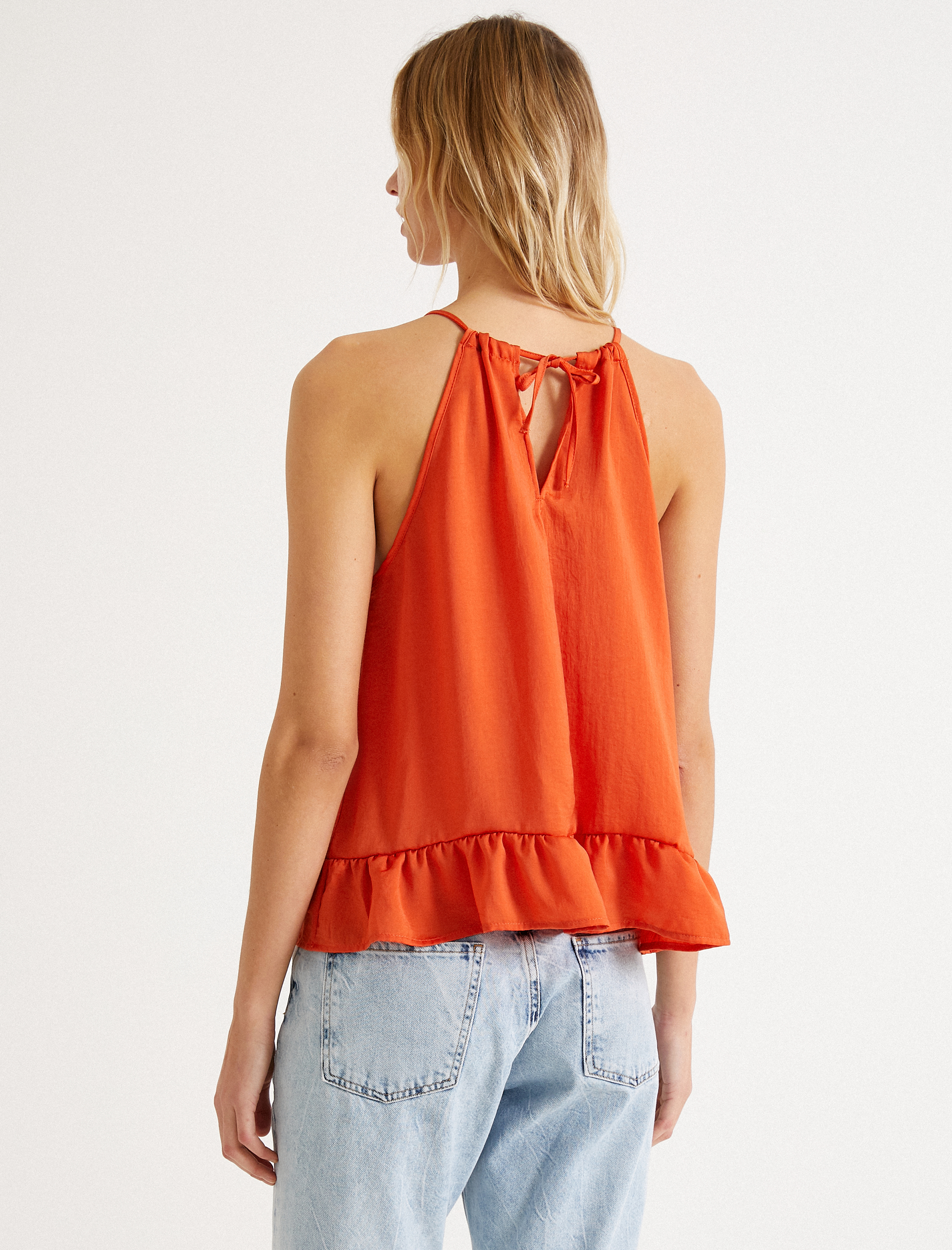   Halter Yaka Atlet Fırfırlı Tanktop