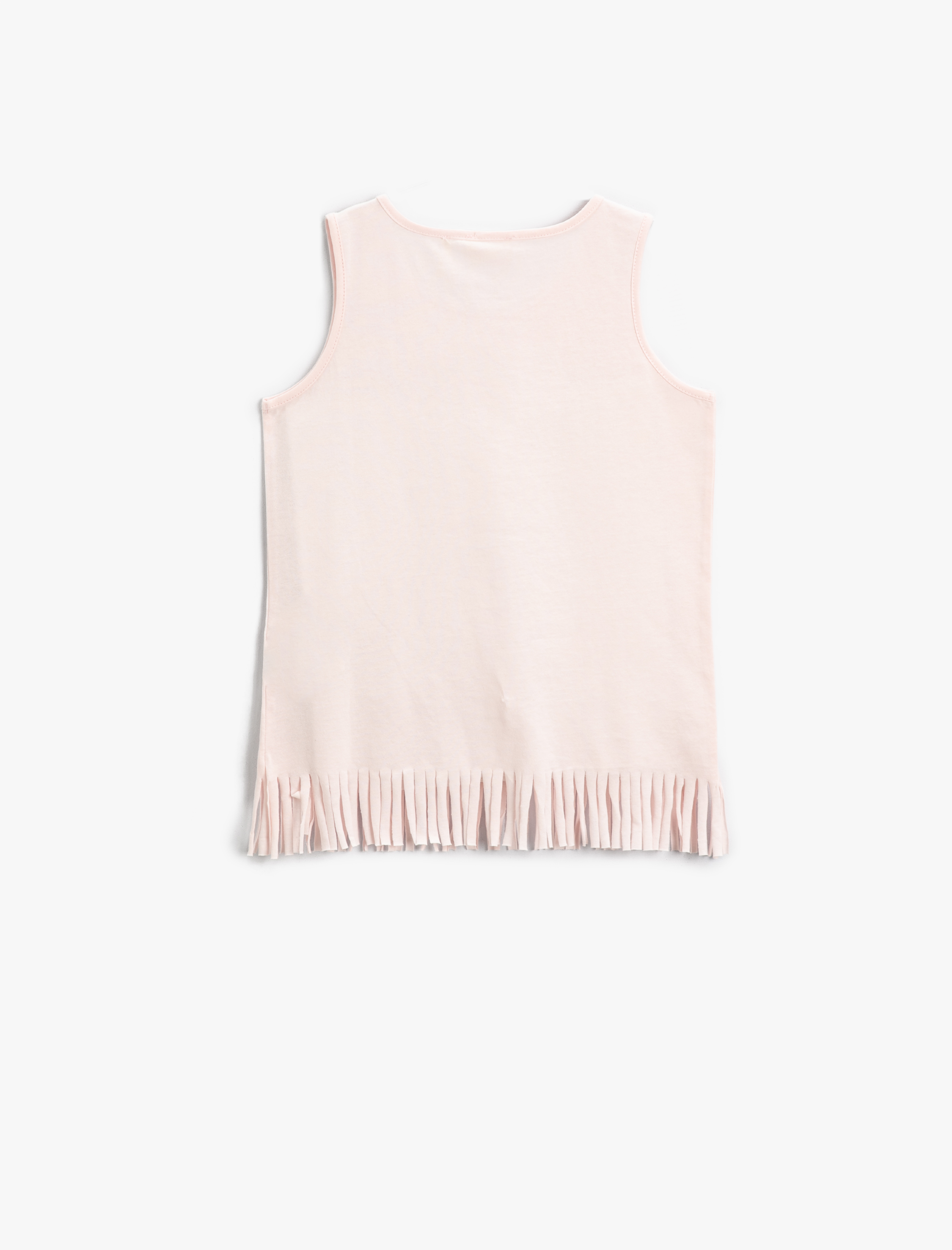  Kız Çocuk Atlet Püsküllü Yaz Temalı Baskılı Pamuklu