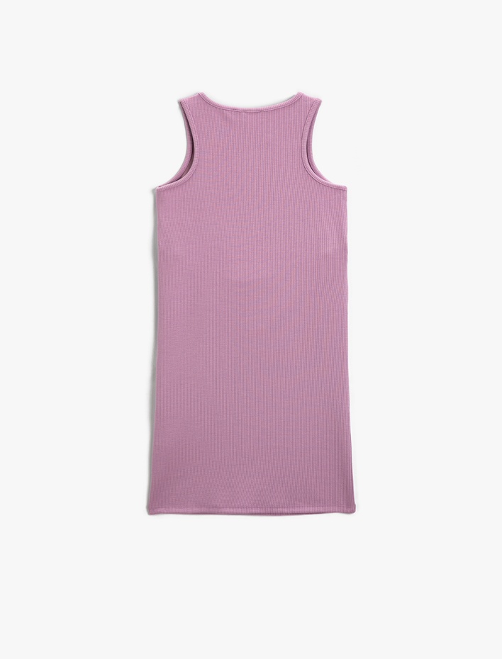 Kız Çocuk Elbise Kelebekli Halter Yaka Pencere Detaylı