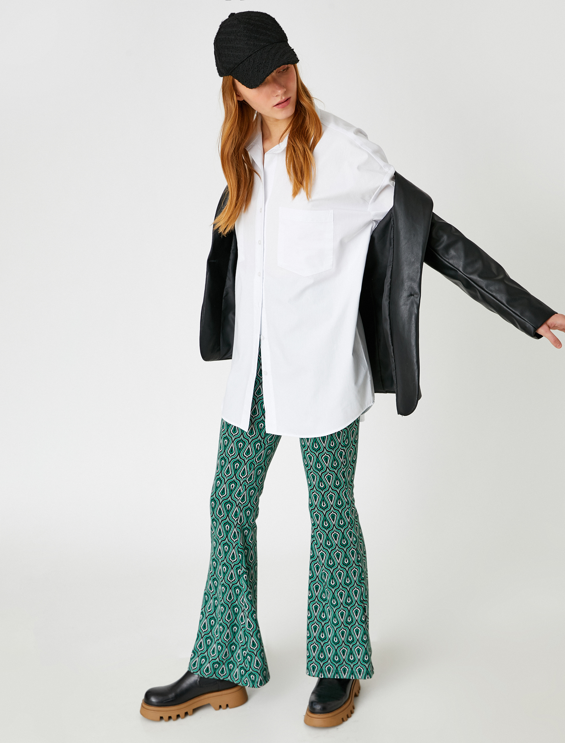   Uzun Kollu Pamuklu Cepli Gömlek