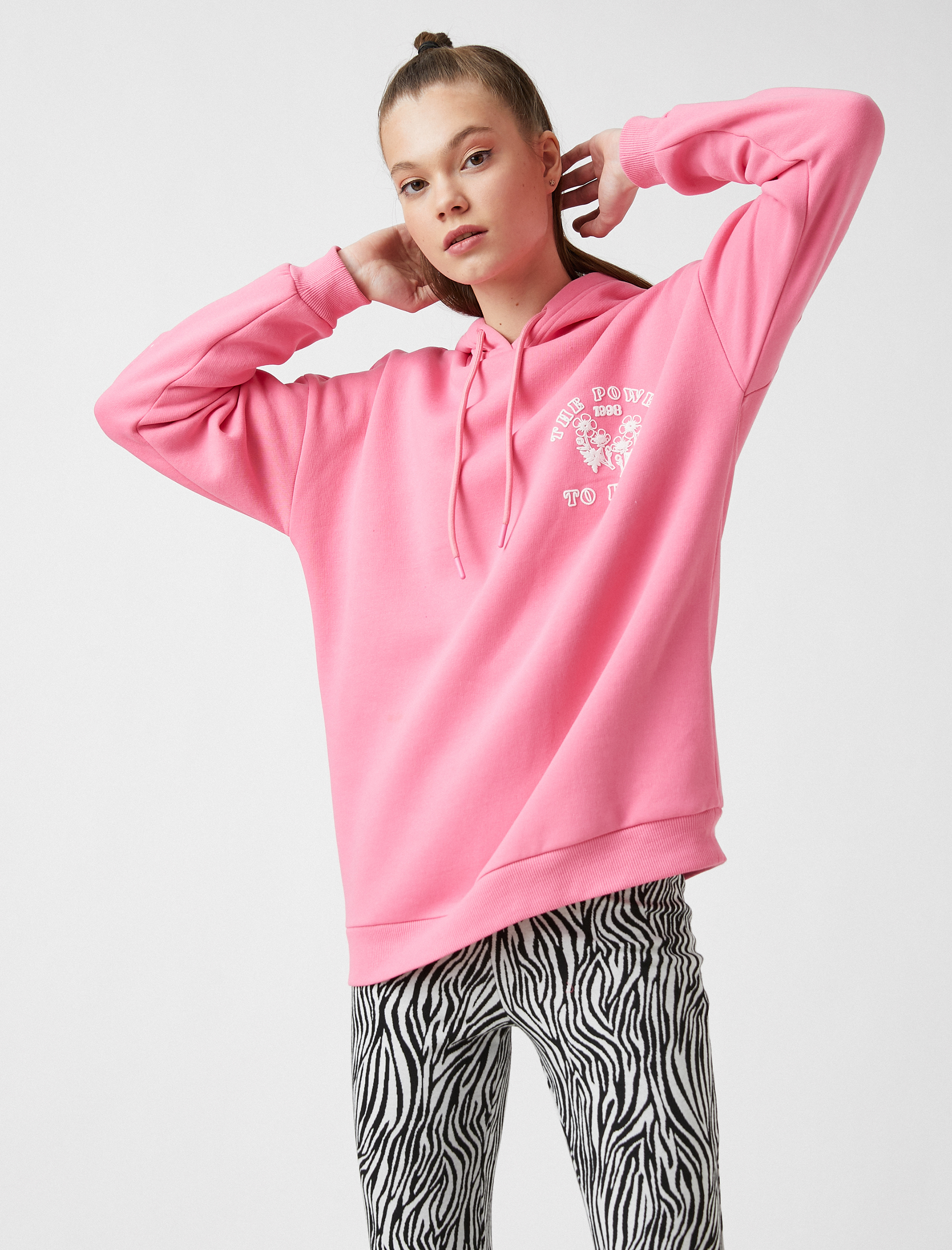   Kapüşonlu Baskılı Sweatshirt