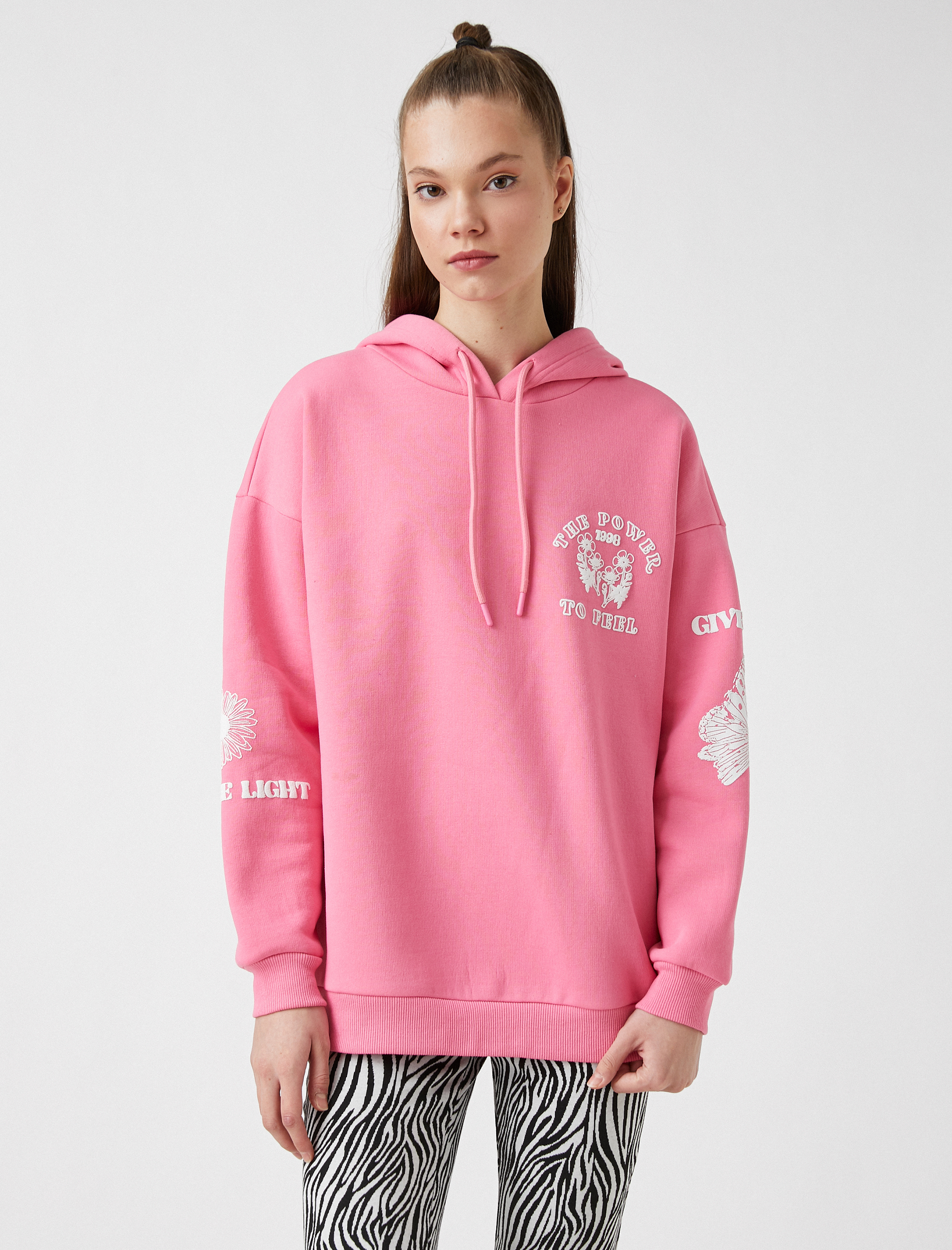   Kapüşonlu Baskılı Sweatshirt