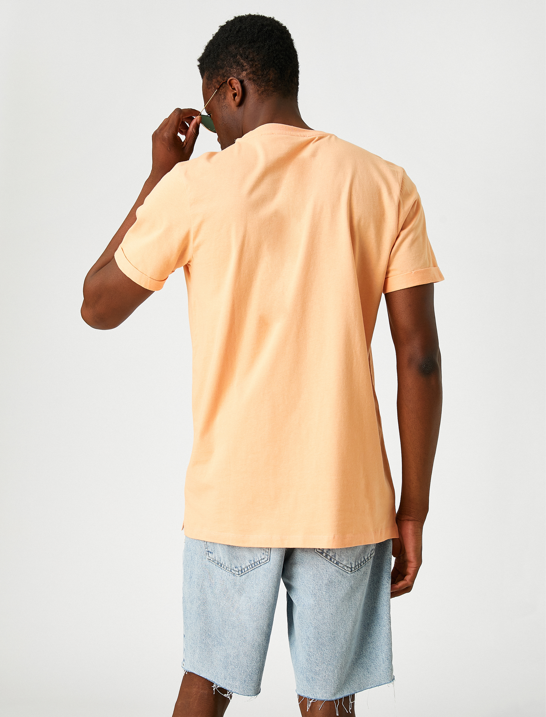   Basic Uzun Tişört Bisiklet Yaka