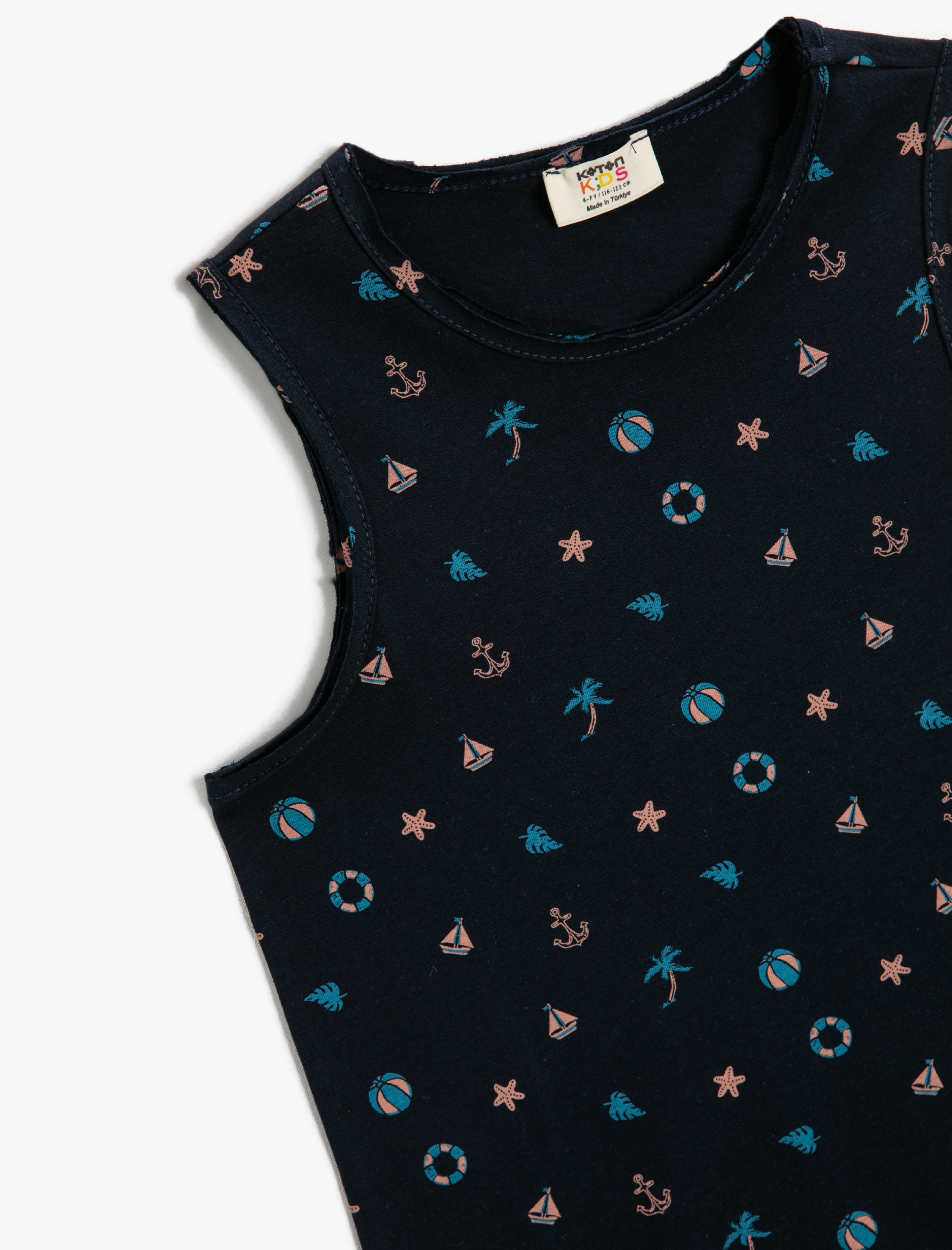  Erkek Çocuk Baskılı Atlet Bisiklet Yaka Pamuklu